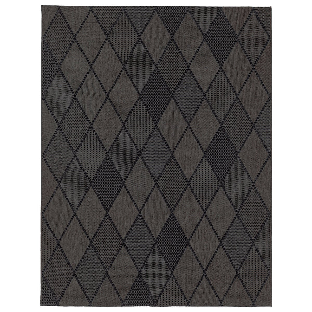 Laguna Indoor/Outdoor Area Rug, Morris Charcoal Pewter, 7'10” x 10'