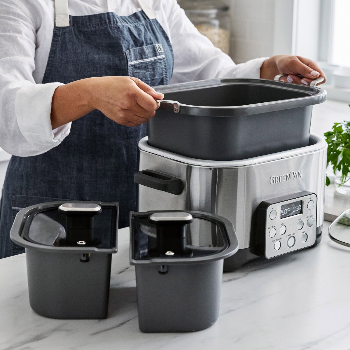 GreenPan 6QT Split Pot Slow Cooker