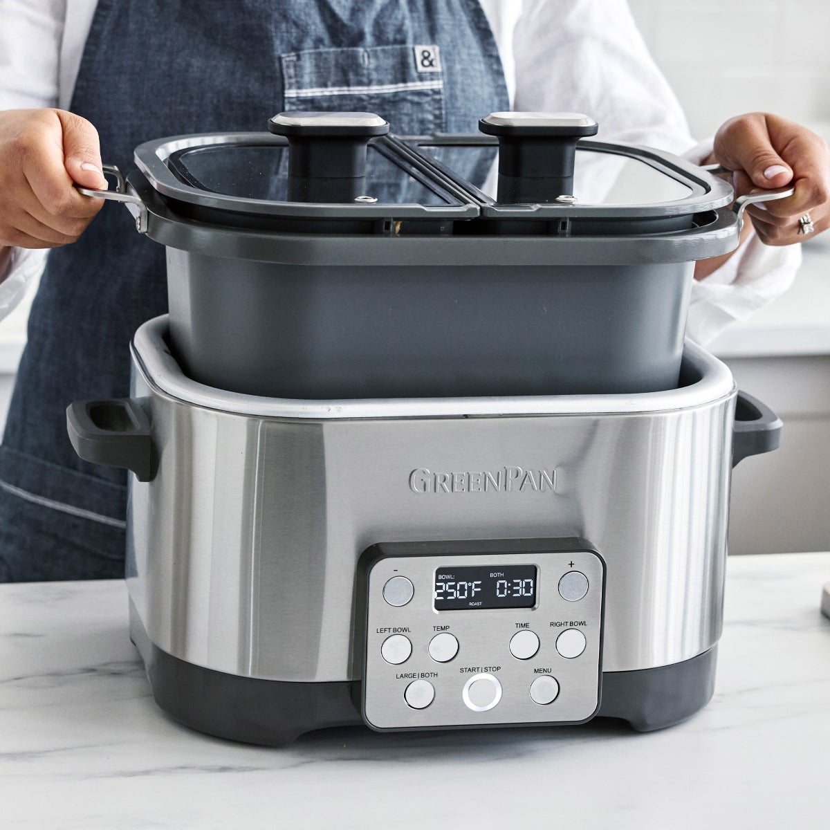 GreenPan 6QT Split Pot Slow Cooker
