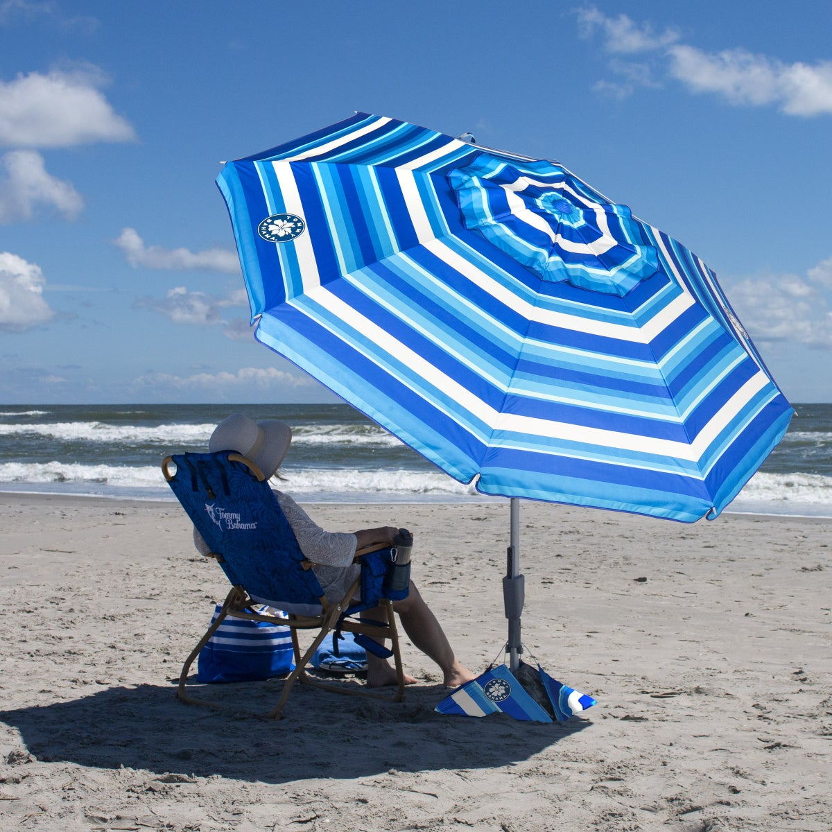 Tommy Bahama 7.5ft Beach Umbrella With Anchorx+