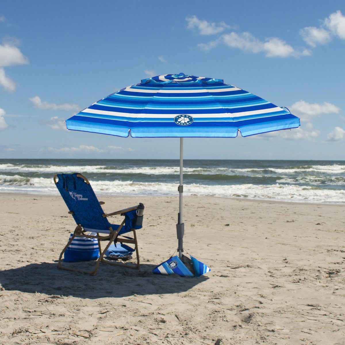 Tommy Bahama 7.5ft Beach Umbrella With Anchorx+