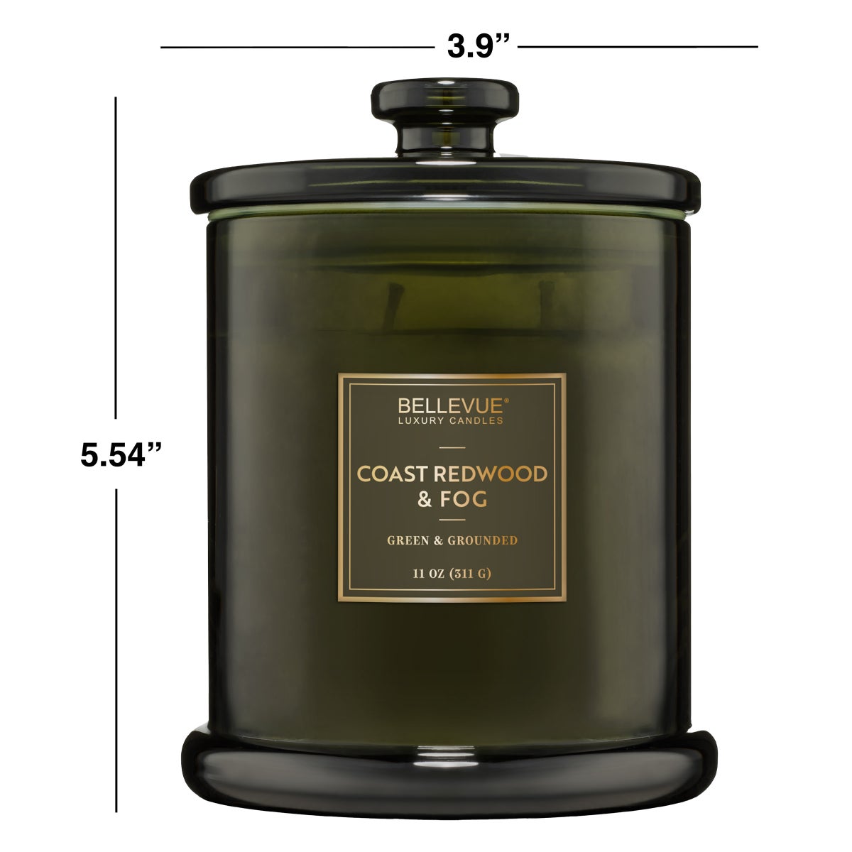 Bellevue Luxury 11 oz. Glass Candle, Set of 4