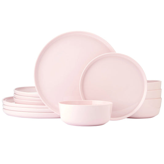 Mikasa Samantha 12-Piece Pink Bone China Dinnerware