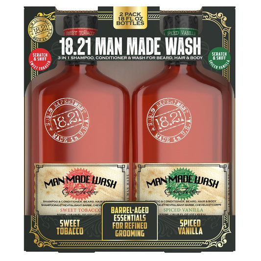 18.21 Man Made Wash, 3-in-1 Shampoo, Conditioner & Wash 2-pack