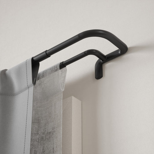 Umbra 3/4” Double Curtain Rod, 2-pack In Black