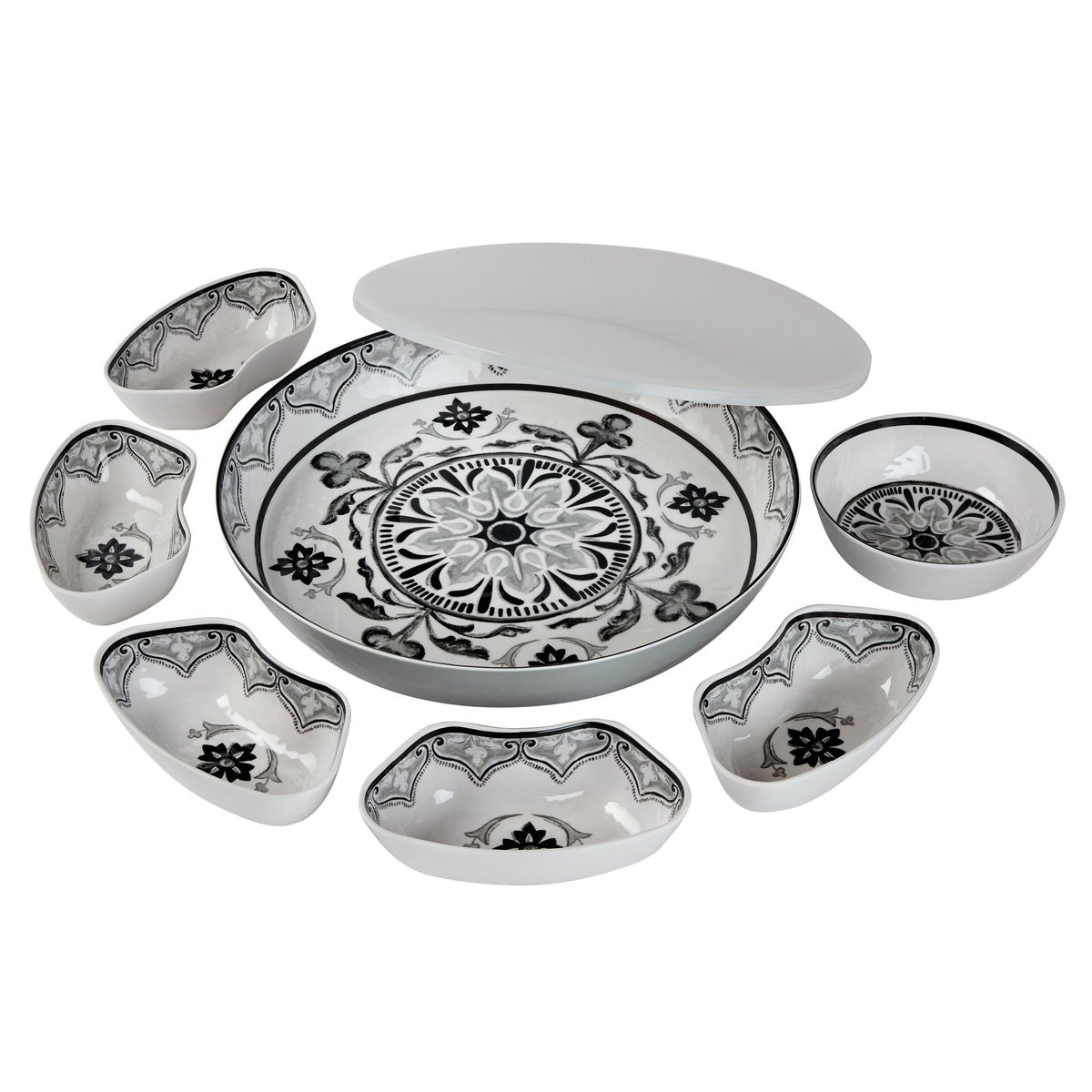 7-piece Melamine Lazy Susan with Cover