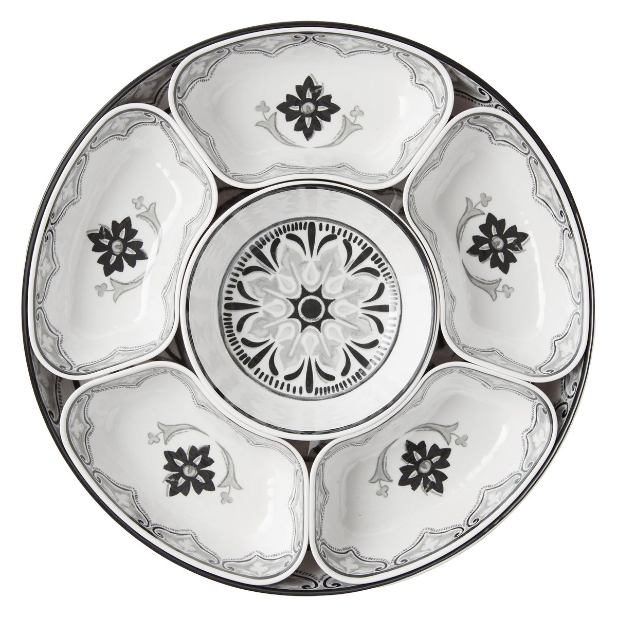 7-piece Melamine Lazy Susan with Cover