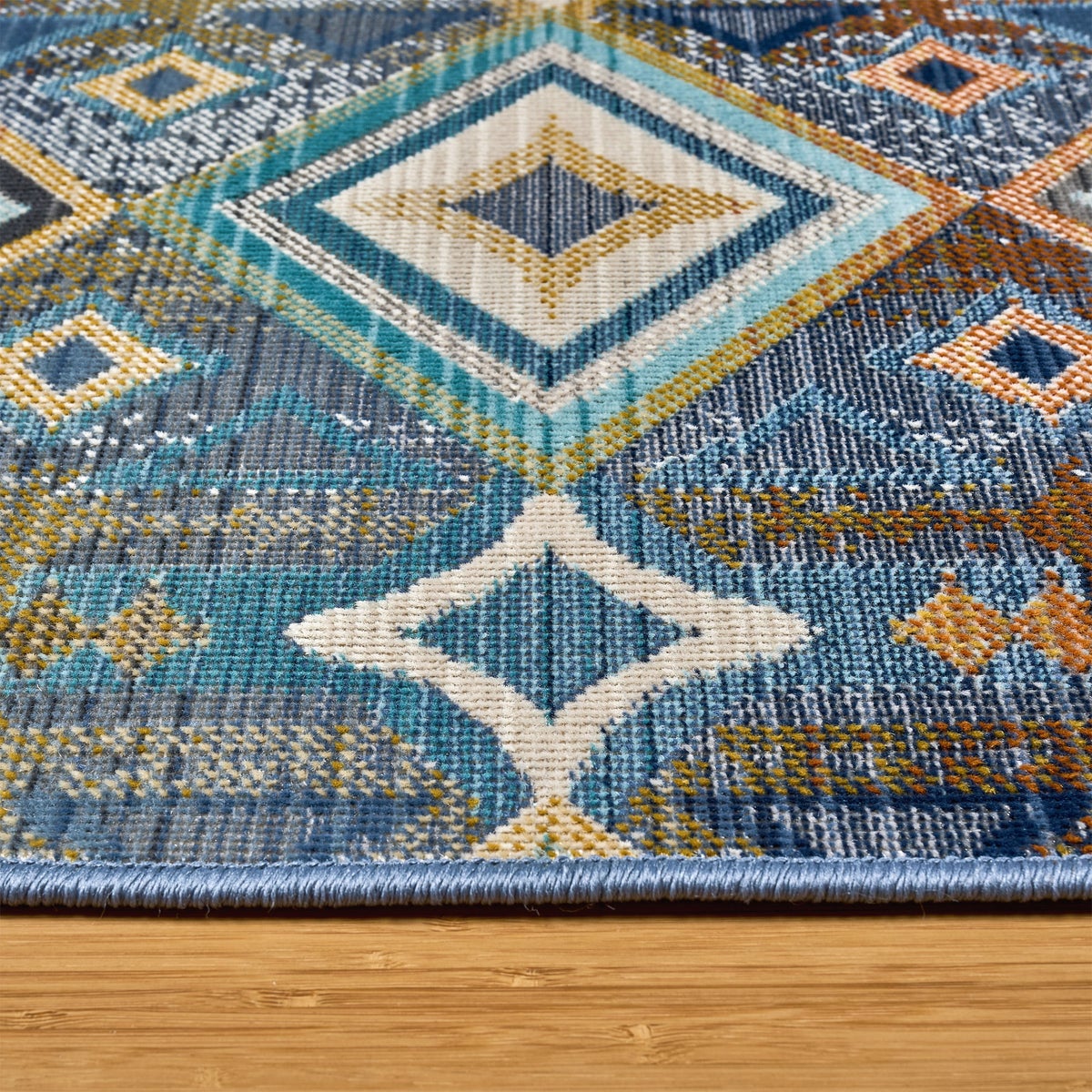Sierra Indoor/Outdoor Area Rug, Karok Blue, 6’5” x 9’5"