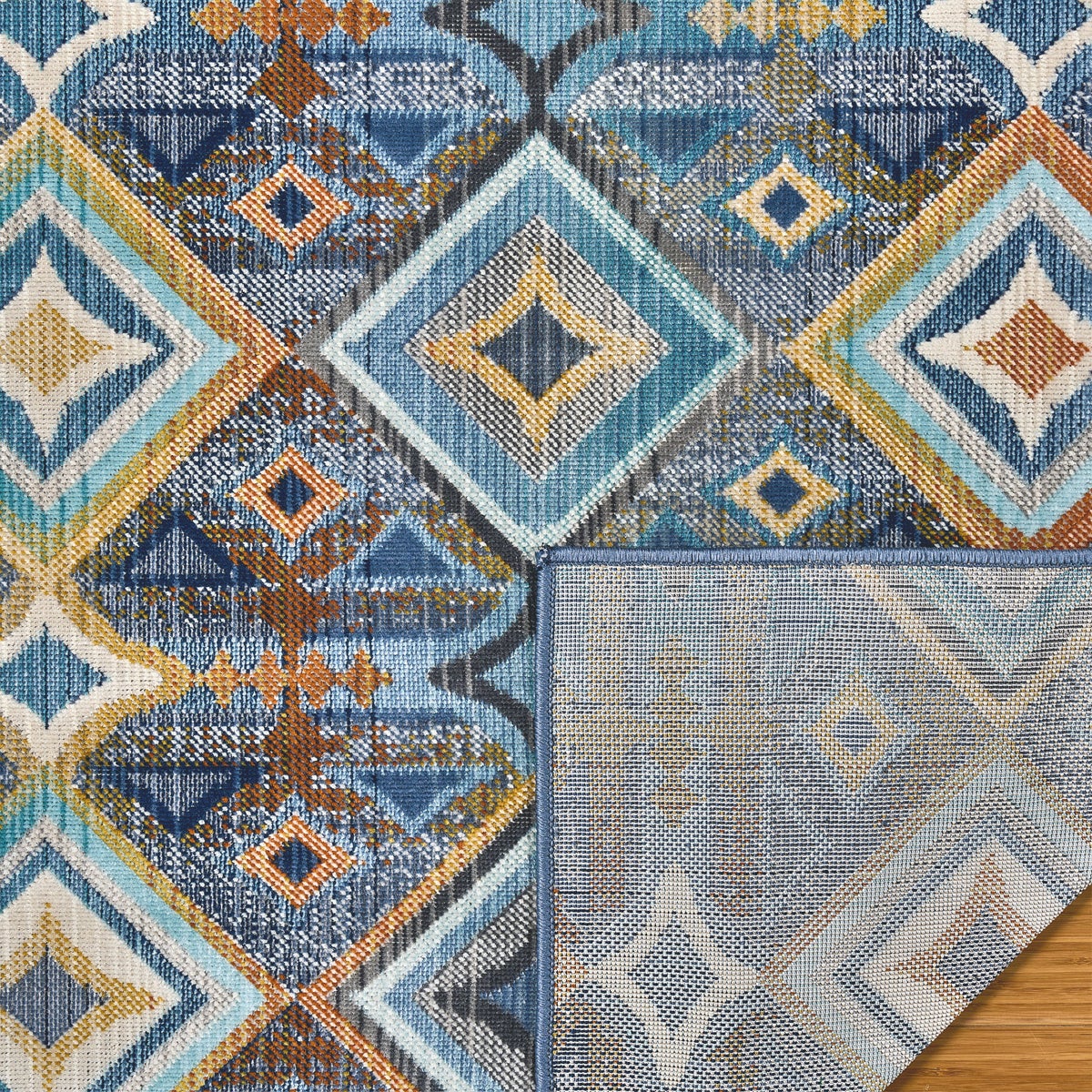 Sierra Indoor/Outdoor Area Rug, Karok Blue, 6’5” x 9’5"