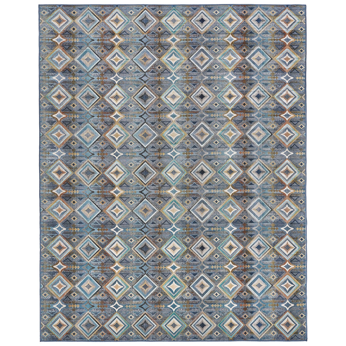 Sierra Indoor/Outdoor Area Rug, Karok Blue, 6’5” x 9’5"