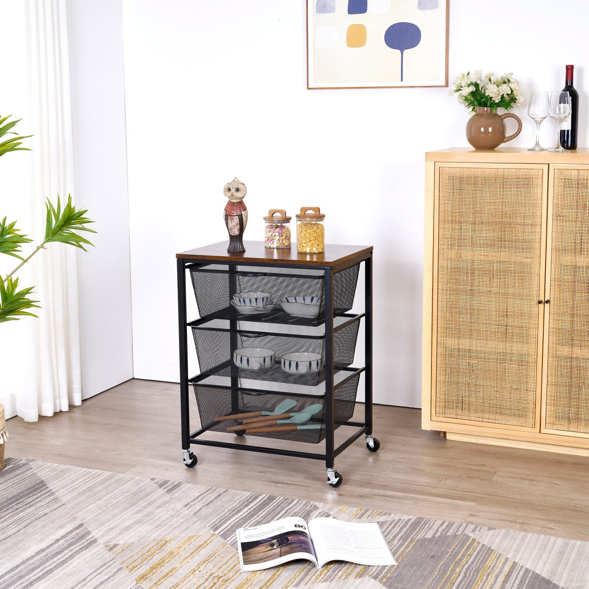 Edifice 3-tier Mesh Basket Cart