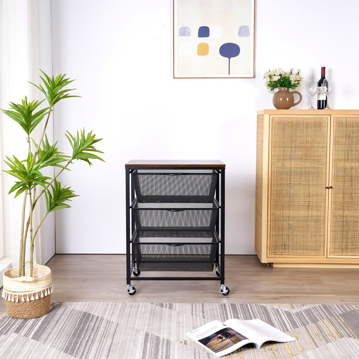 Edifice 3-tier Mesh Basket Cart