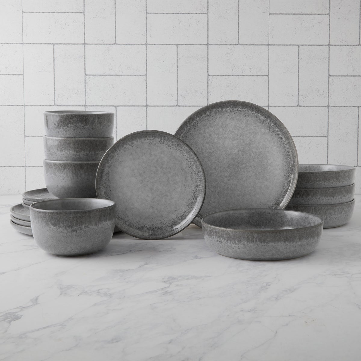 Denmark 16-piece Dinnerware Set - Gray
