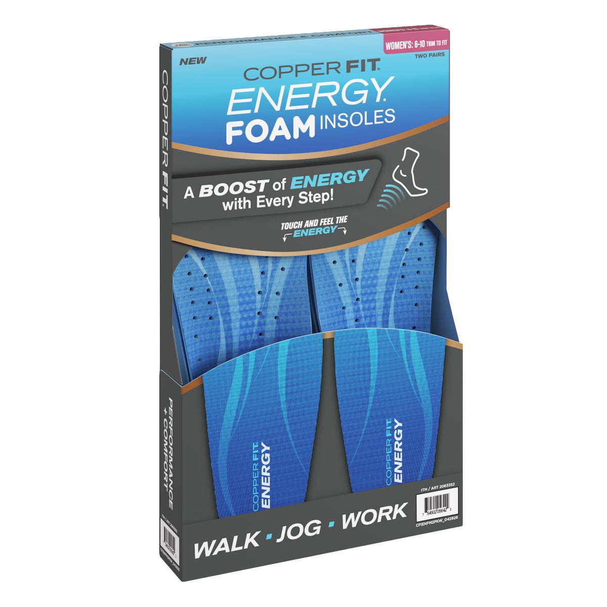 Copper Fit Energy Foam Insoles - Women's (6-10)