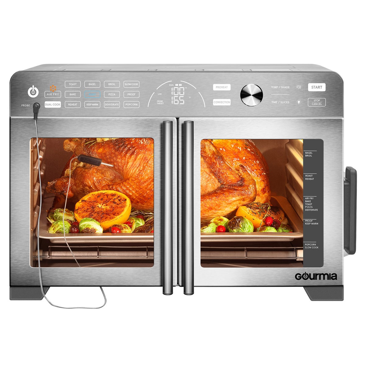 Gourmia XL 13-In-1 French Door Countertop Oven with Air Fry and Temperature Probe