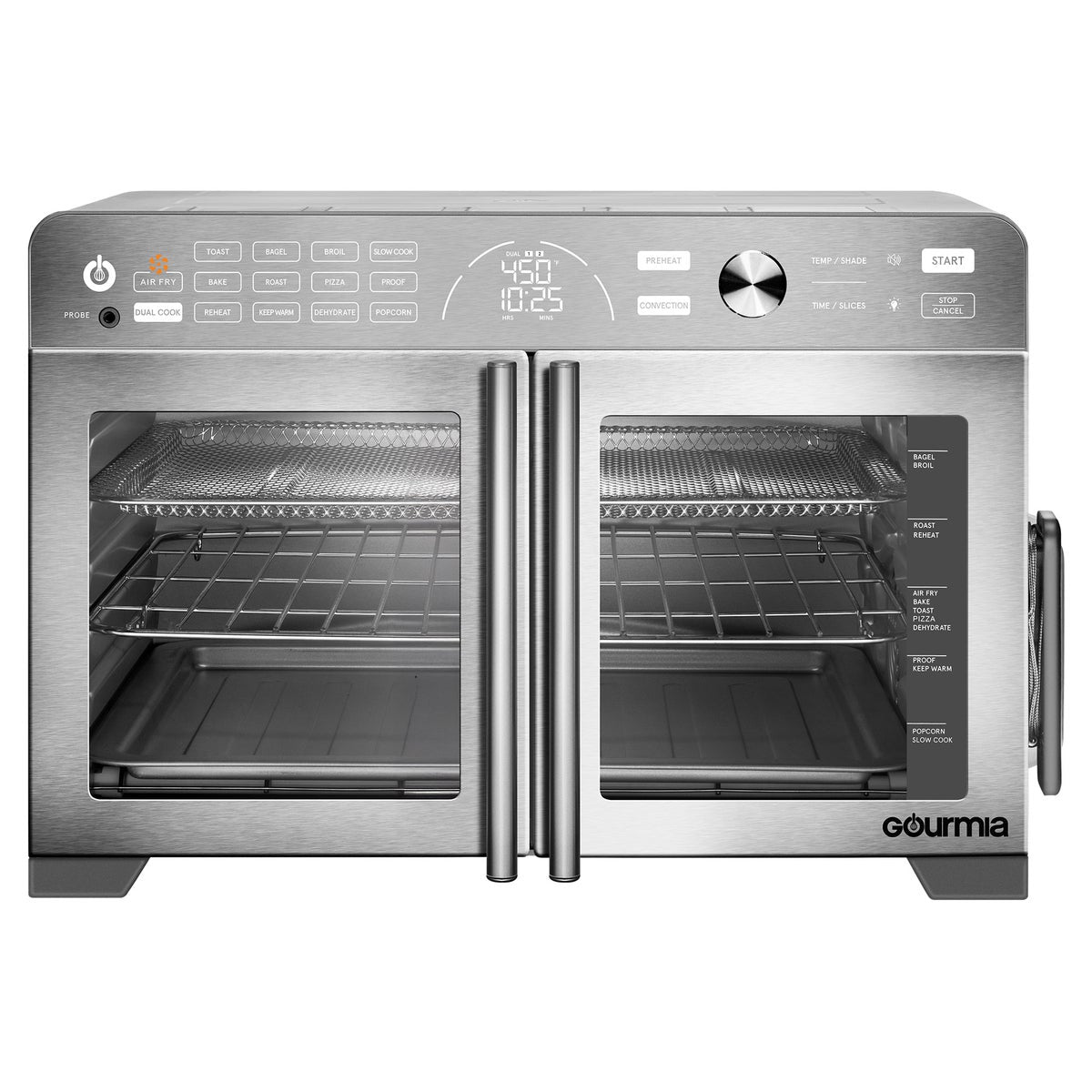Gourmia XL 13-In-1 French Door Countertop Oven with Air Fry and Temperature Probe