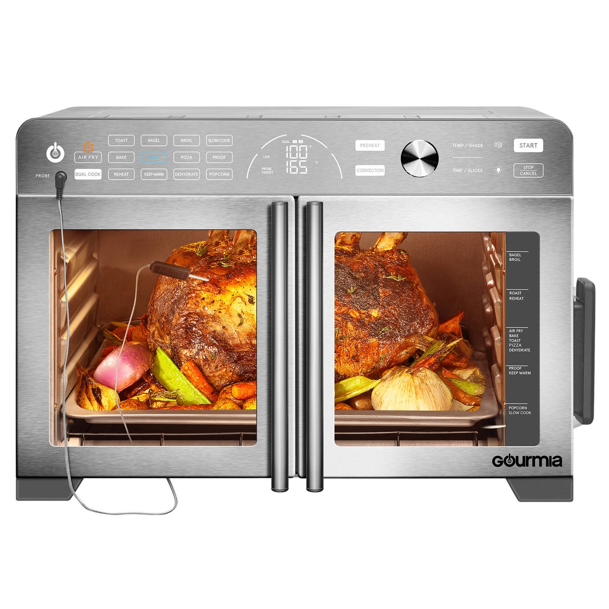 Gourmia XL 13-In-1 French Door Countertop Oven with Air Fry and Temperature Probe