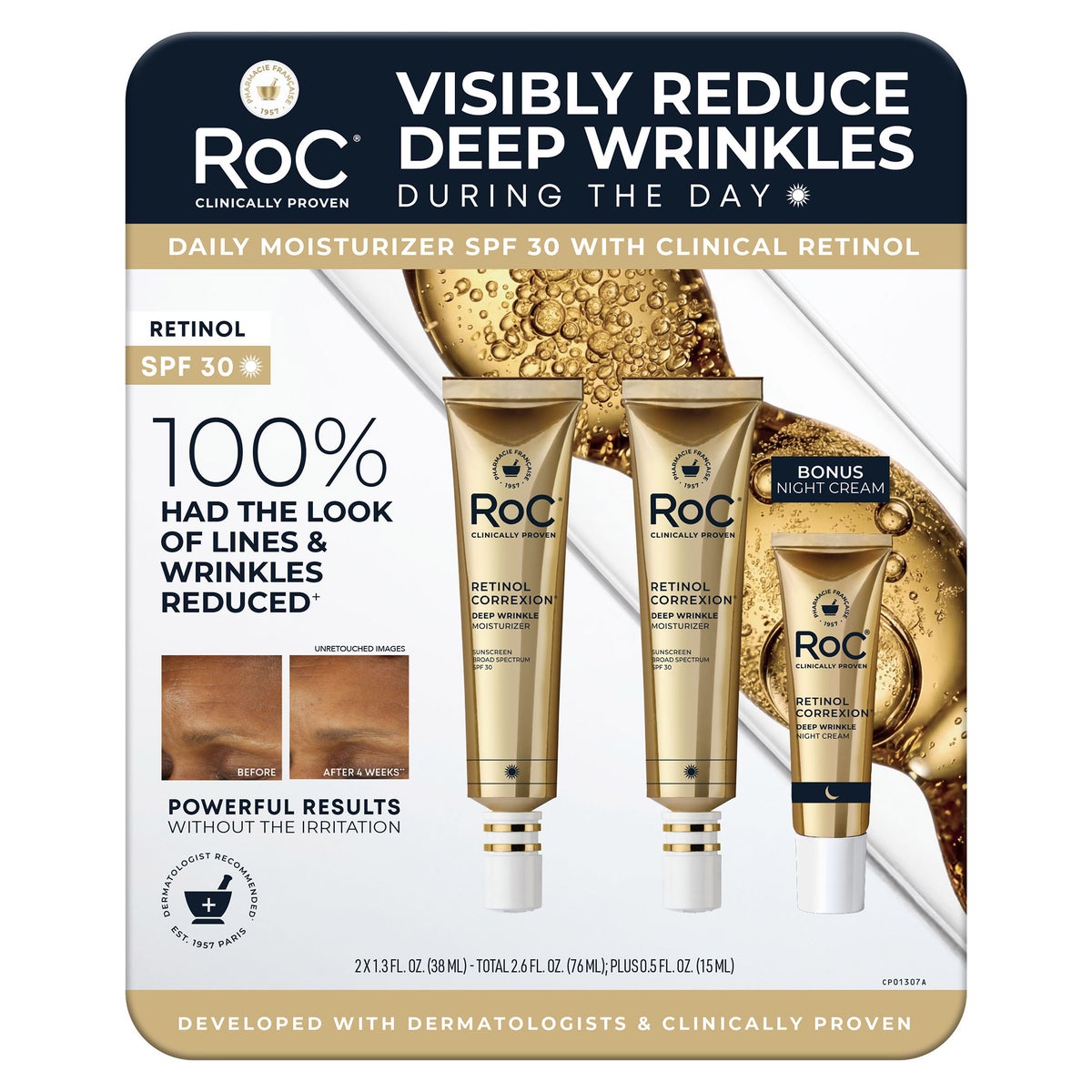 RoC Retinol Correxion Day or Night Cream, 1.3 fl oz, 2-pack