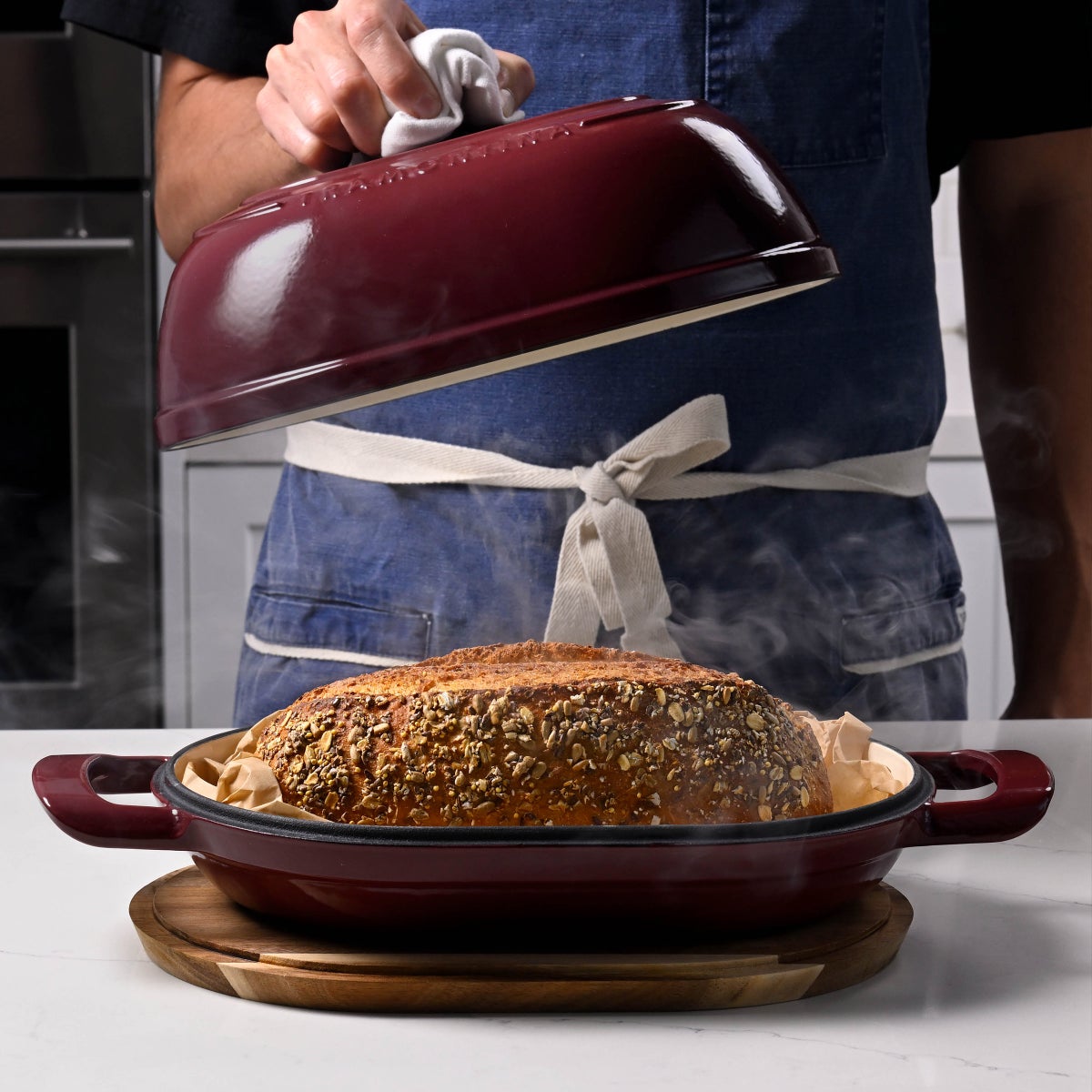Tramontina Enameled Cast Iron Bread Loaf Oven & Trivet Set