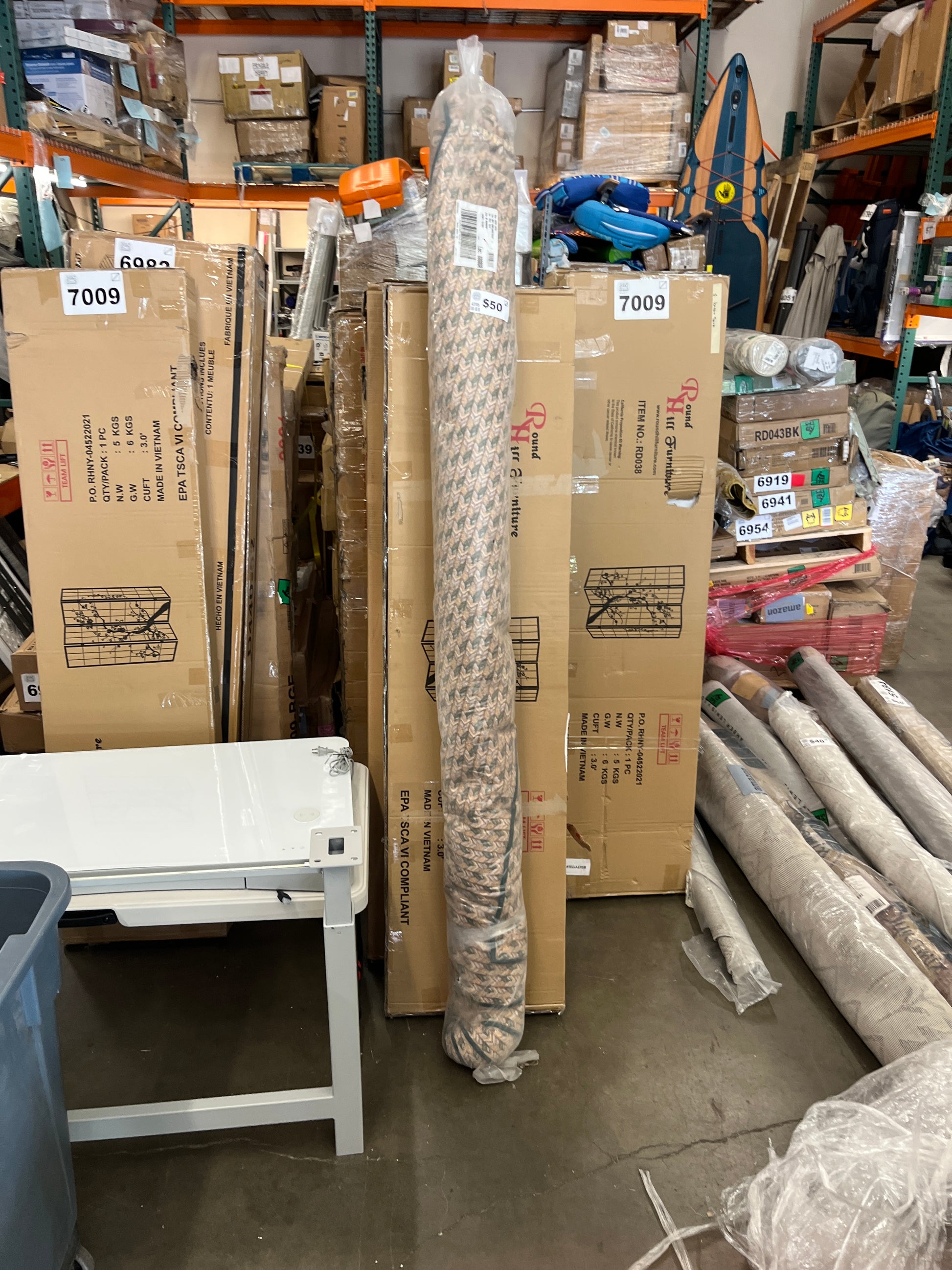 NEW - Brumlow MILLS Sunflower Braid Printed Pattern Rustic Floral Area Rug for Kitchen, Entryway, Bathroom Mat and Home Décor, 7'6" x 10', Cedar - Retail $174