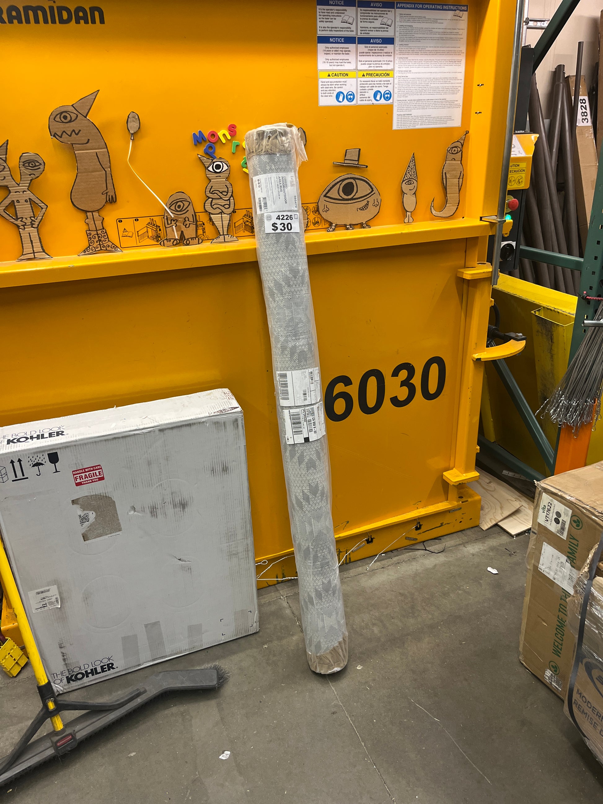 Leick Home 595793 Everald Multi-Pattern Indoor Outdoor Area Rug Rectangle 5'3"x7' - Retail $37