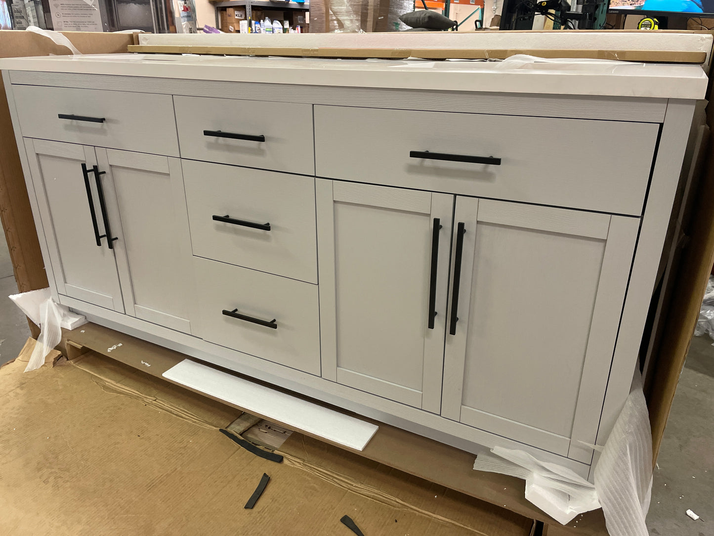 NEW - OVE Decors 72" Kaya Bath Vanity in Gray - Retail $1999