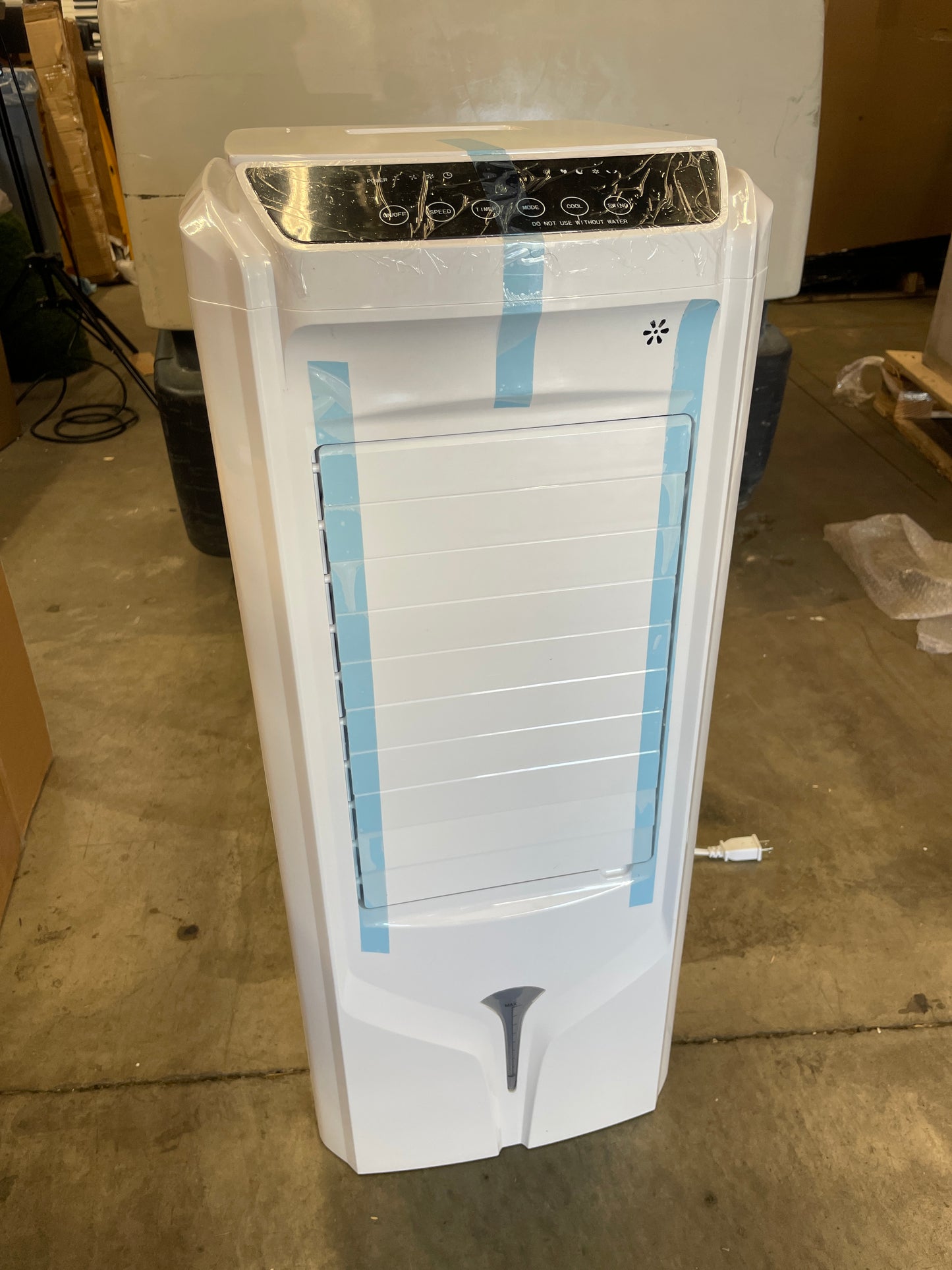 Uthfy Evaporative Air Cooler, 32" Swamp Cooler with 4.2 Gallons Water Tank, Remote Control, 90Â° Oscillation Cooling Fan with 3 Speeds, 12H Timer, 3 In 1 Tower Fan thats Blow Cold Air for Home, Office - Retail $109