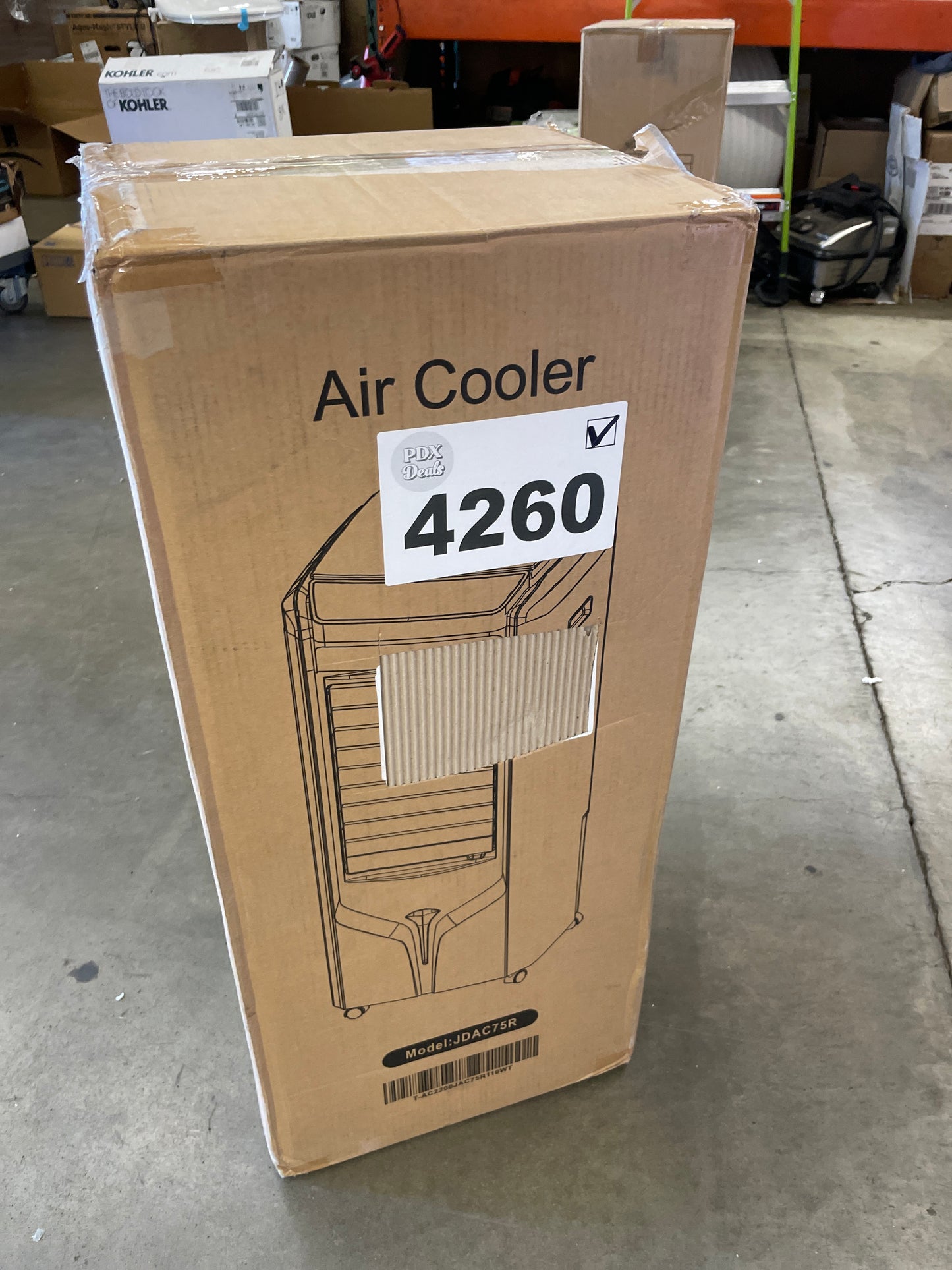 Uthfy Evaporative Air Cooler, 32" Swamp Cooler with 4.2 Gallons Water Tank, Remote Control, 90Â° Oscillation Cooling Fan with 3 Speeds, 12H Timer, 3 In 1 Tower Fan thats Blow Cold Air for Home, Office - Retail $109