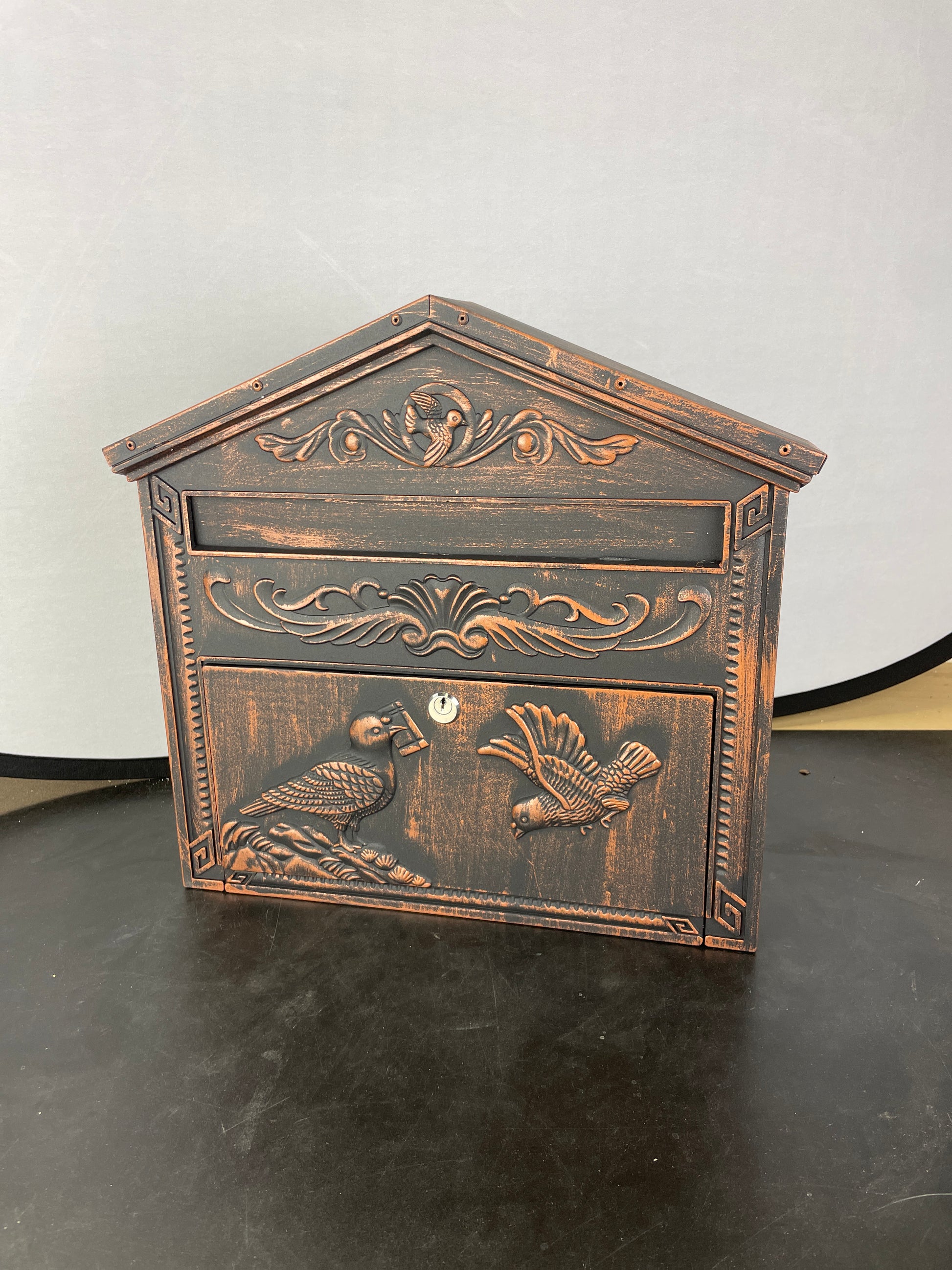 Outdoor Secure Wall Mounted Locking Steel Mailbox, Size: 16.5" W x 4" D x 15.5" H, Large Wall Mount Mailbox Top-Loading and Rust-Proof Metalâ€“ ME02 - Retail $108