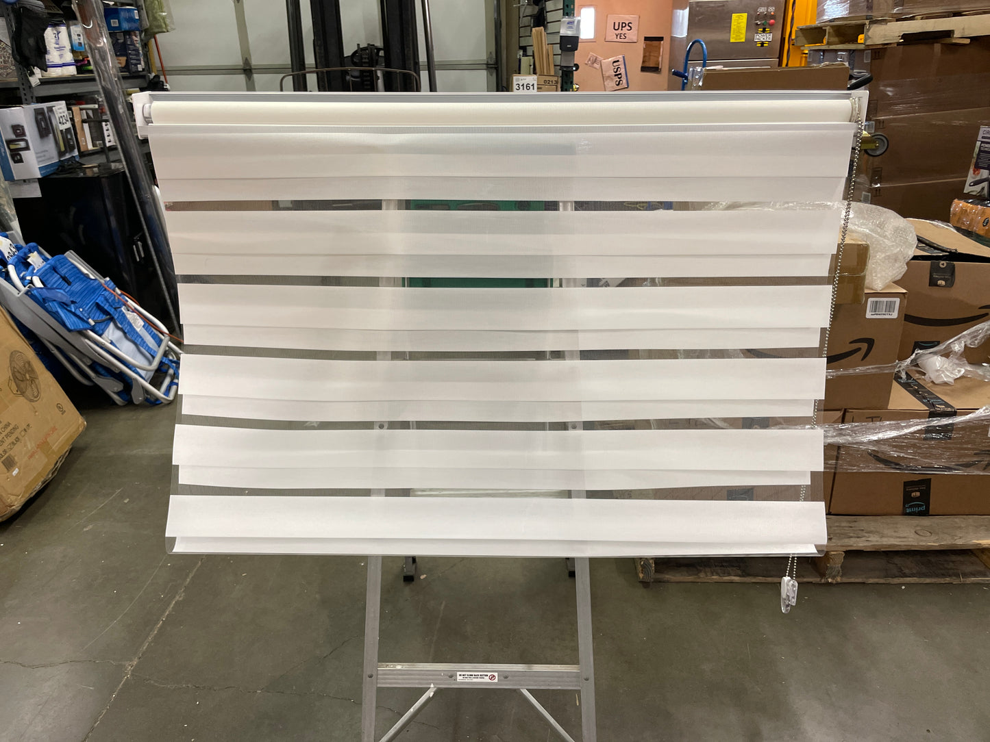 Zebra Blinds Window Dual Layer Roller Shades, Corded Horizontal Blind, Day & Night Light Filtering Privacy Drapes for Living Room, Bedroom, Office, & Hotel with Easy Install, White, 72 Inch Length - Retail $102