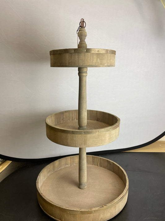 Decorative Wood & Tin 3 Tier Tray - Retail $45