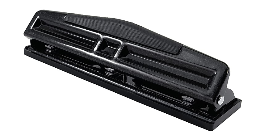 Office Depot® Brand 3-Hole Adjustable Punch, Black