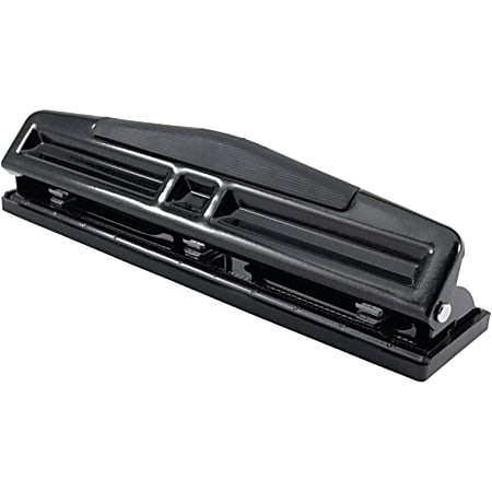 Office Depot® Brand 3-Hole Adjustable Punch, Black