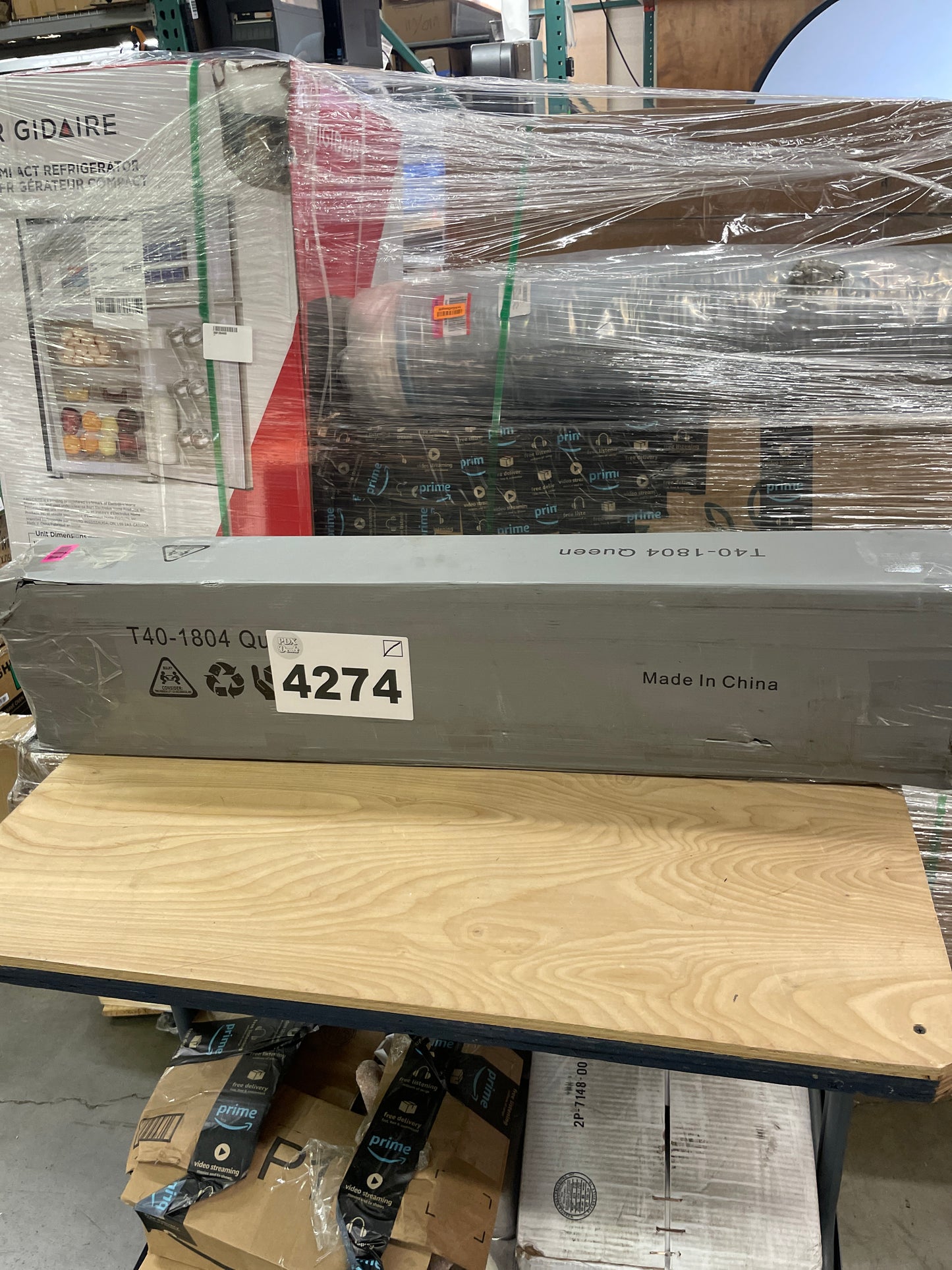 EMODA Queen Bed Frame No Box Spring Needed 18 Inch Heavy Duty Metal Tall Platform Bed Frame Queen Size with Large Storage Space, Easy Assembly, Black - Retail $149