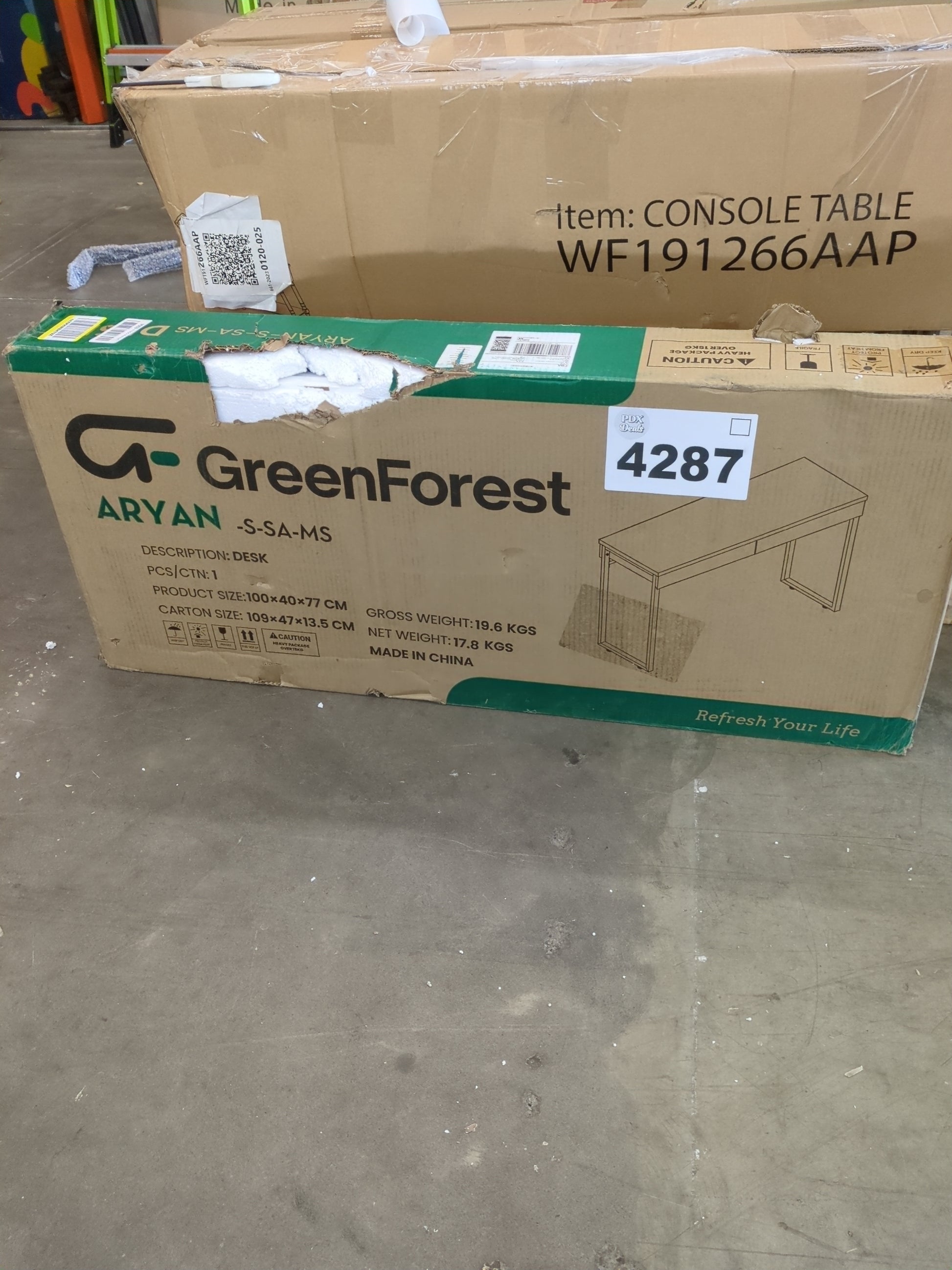 GreenForest Vanity Desk with 2 Drawers Glossy White 39 inch Modern Home Office Computer Desk Makeup Dressing Console Table with Metal Silver Legs for Small Spaces,Silver - Retail $159