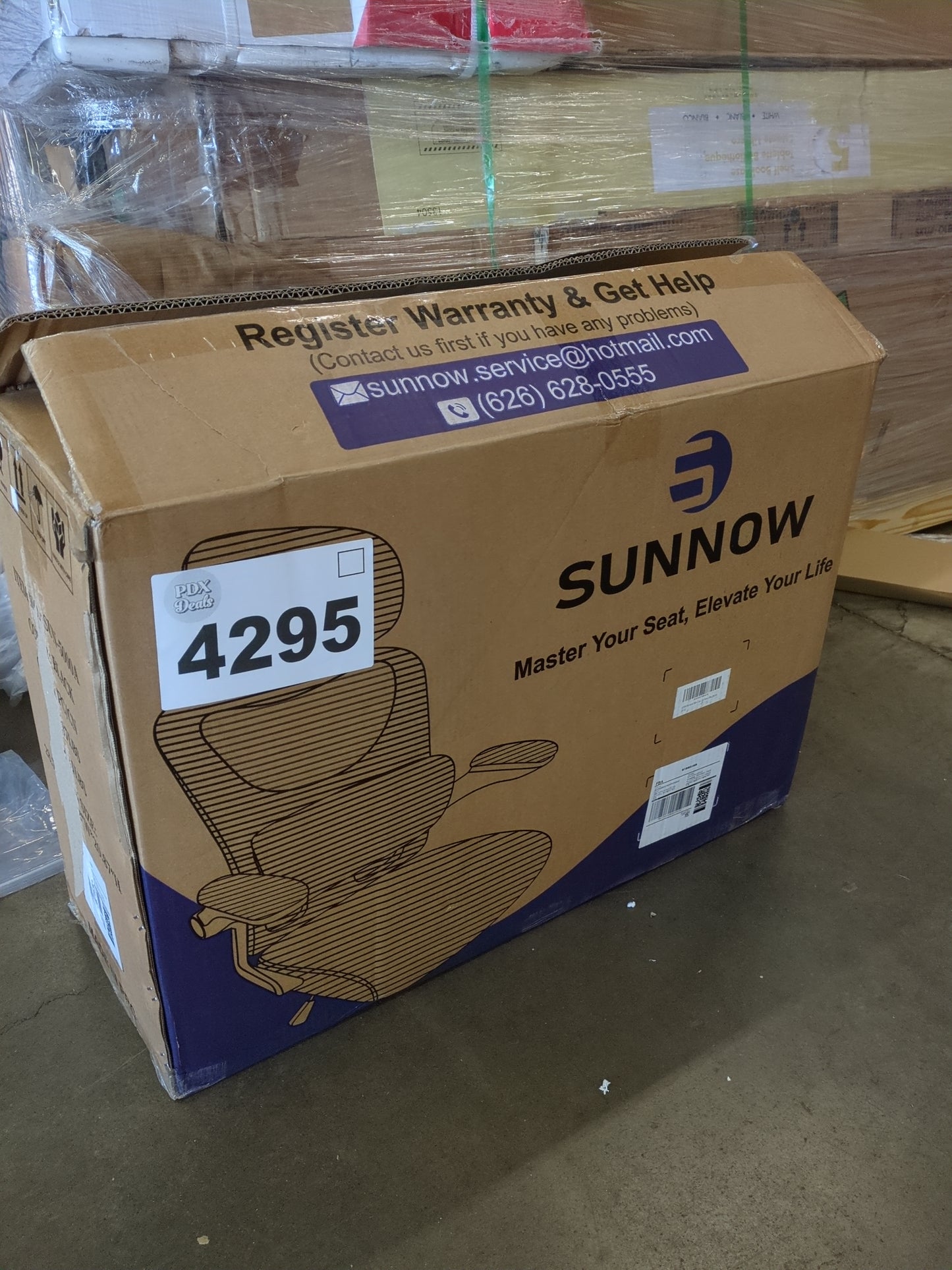 SUNNOW Mesh Office Chair, Ergonomic Desk Chair with Adjustable Lumbar Support & Flip-up Armrest, Comfort Wide Seat, High-Back Computer Task Chair for Home Office Student - Retail $149