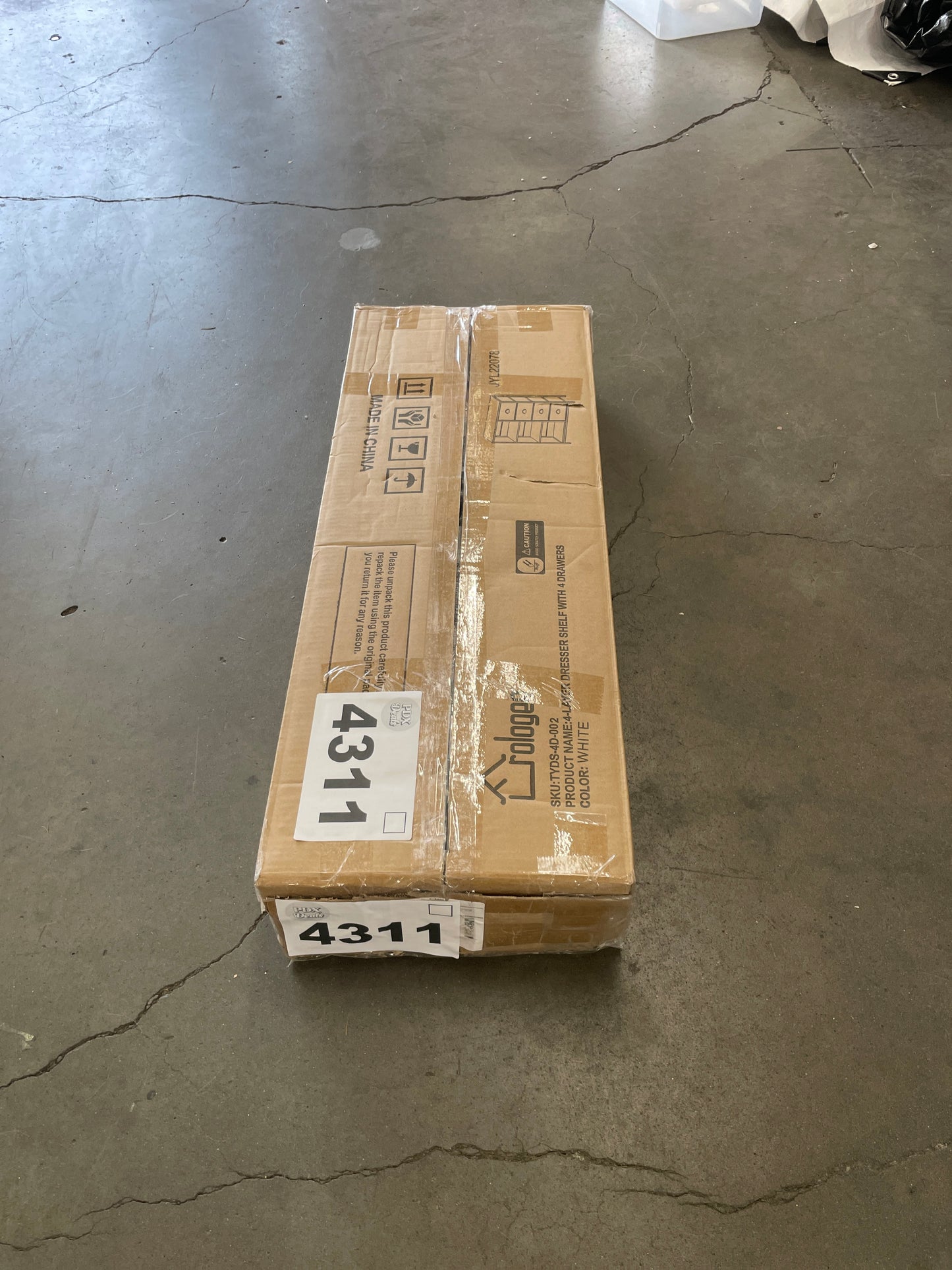 Furologee 4 Drawers Dresser for Bedroom, Small White Dresser with Shelf, Nightstand Side Table for Entryway, Living Room, Lightweight Fabric Storage Drawer Organizer Unit, Wood Top, Metal Frame - Retail $99