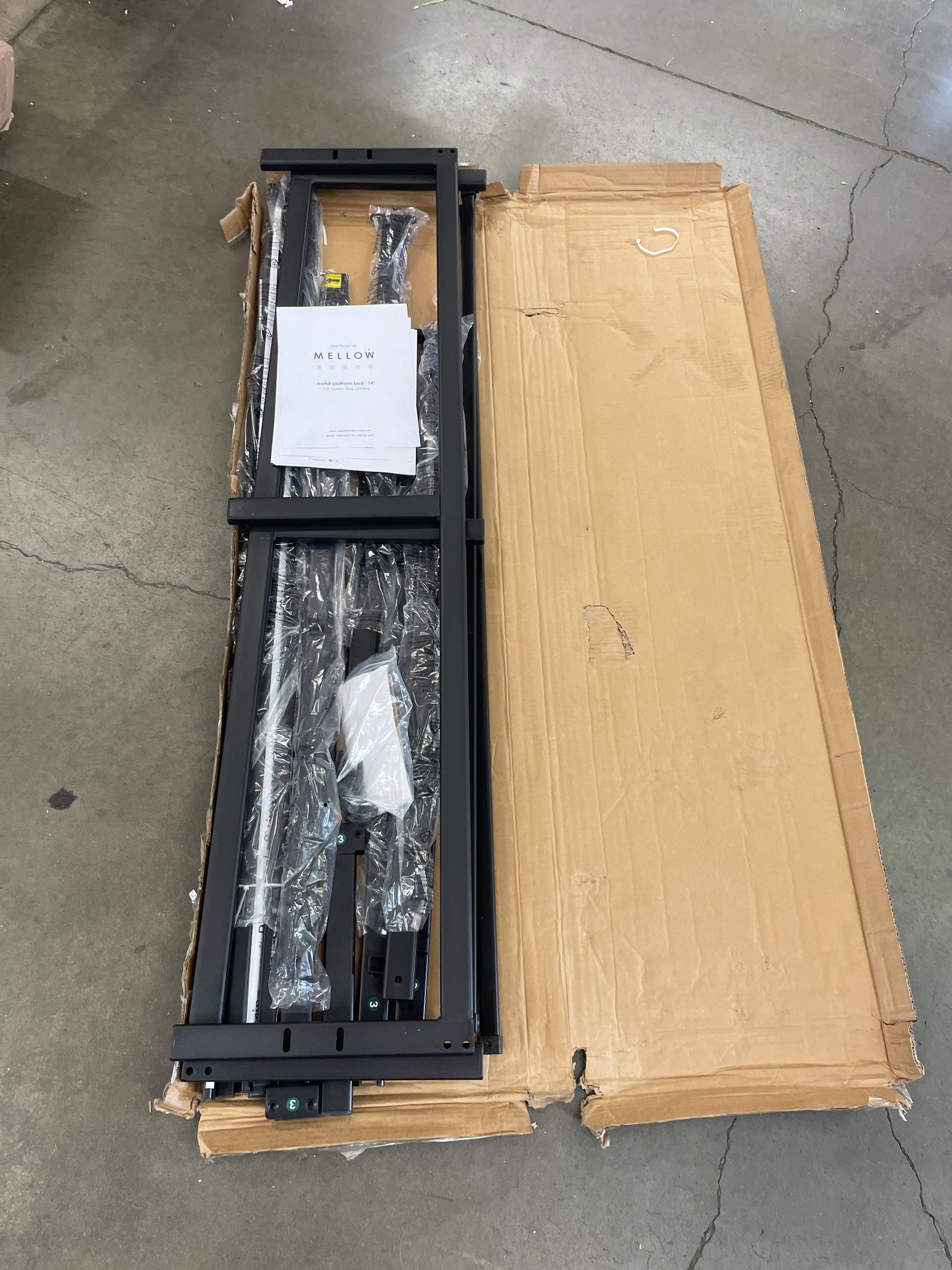 Best Price Mattress 14 Inch Metal Platform Beds w/ Heavy Duty Steel Slat Mattress Foundation (No Box Spring Needed), Queen, Black - Retail $77