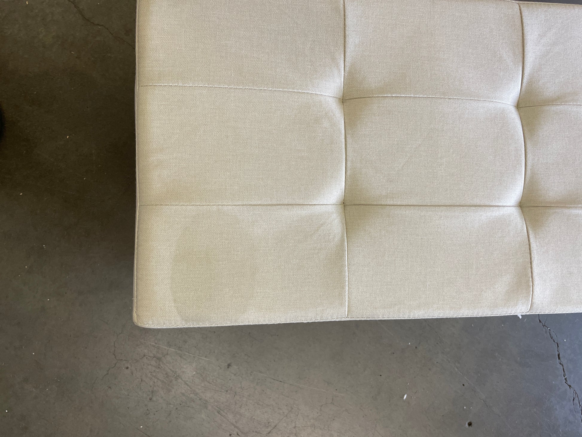 SONGMICS 43 Inches Folding Storage Ottoman Bench, Storage Chest, Foot Rest Stool, Bedroom Bench with Storage, Beige ULSF77BE - Retail $66