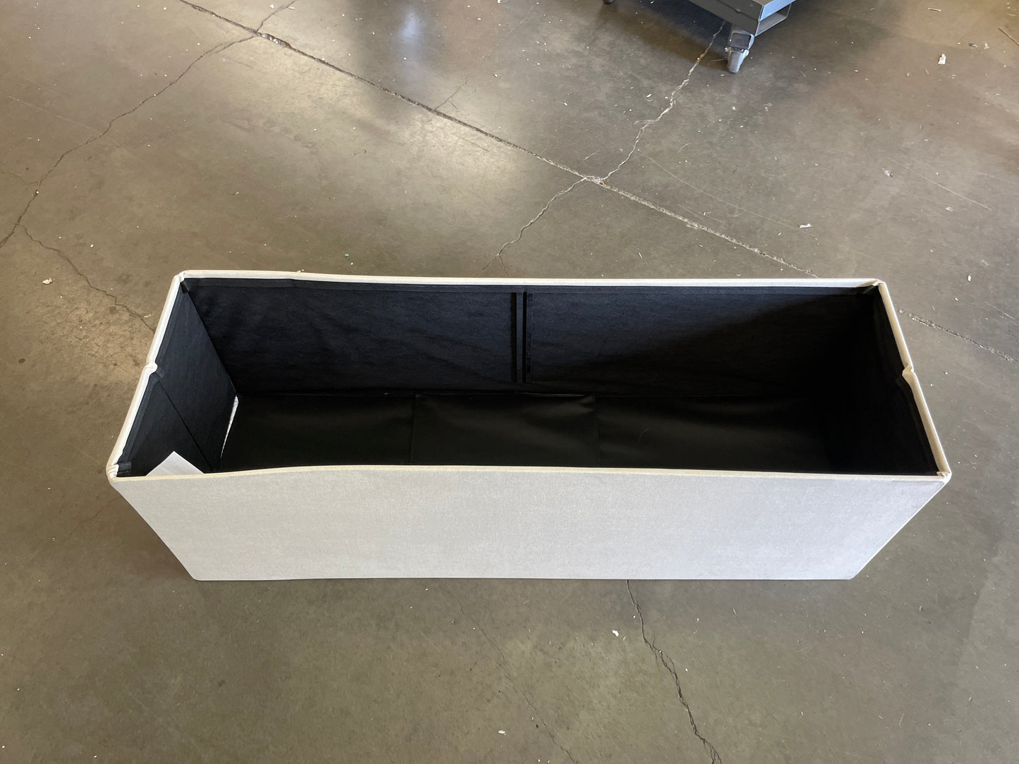 SONGMICS 43 Inches Folding Storage Ottoman Bench, Storage Chest, Foot Rest Stool, Bedroom Bench with Storage, Beige ULSF77BE - Retail $66