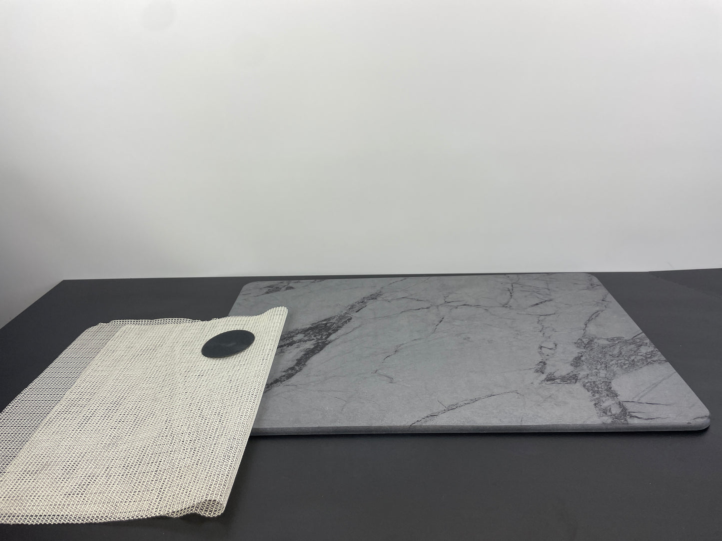 NUELUX Home Bath Stone Mat Stone Bath, Diatomaceous Earth Bath Mat Stone Non-Slip Stone Bath Mats for Bathroom, Fast-Drying Stone Bath Mat, Bath Stone Mat, Stone Shower Mat (Black Marble) - Retail $49