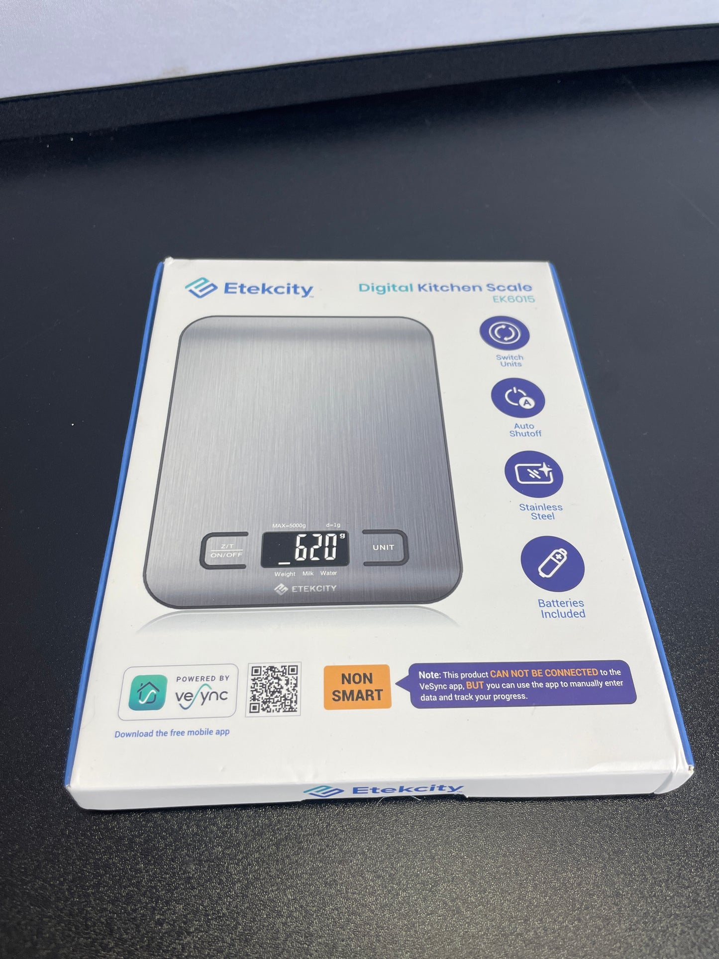 Etekcity Food Scale, Digital Kitchen Scale, 304 Stainless Steel, Weight in Grams and Ounces for Baking, Cooking, and Meal Prep, LCD Display, Medium - Retail $13