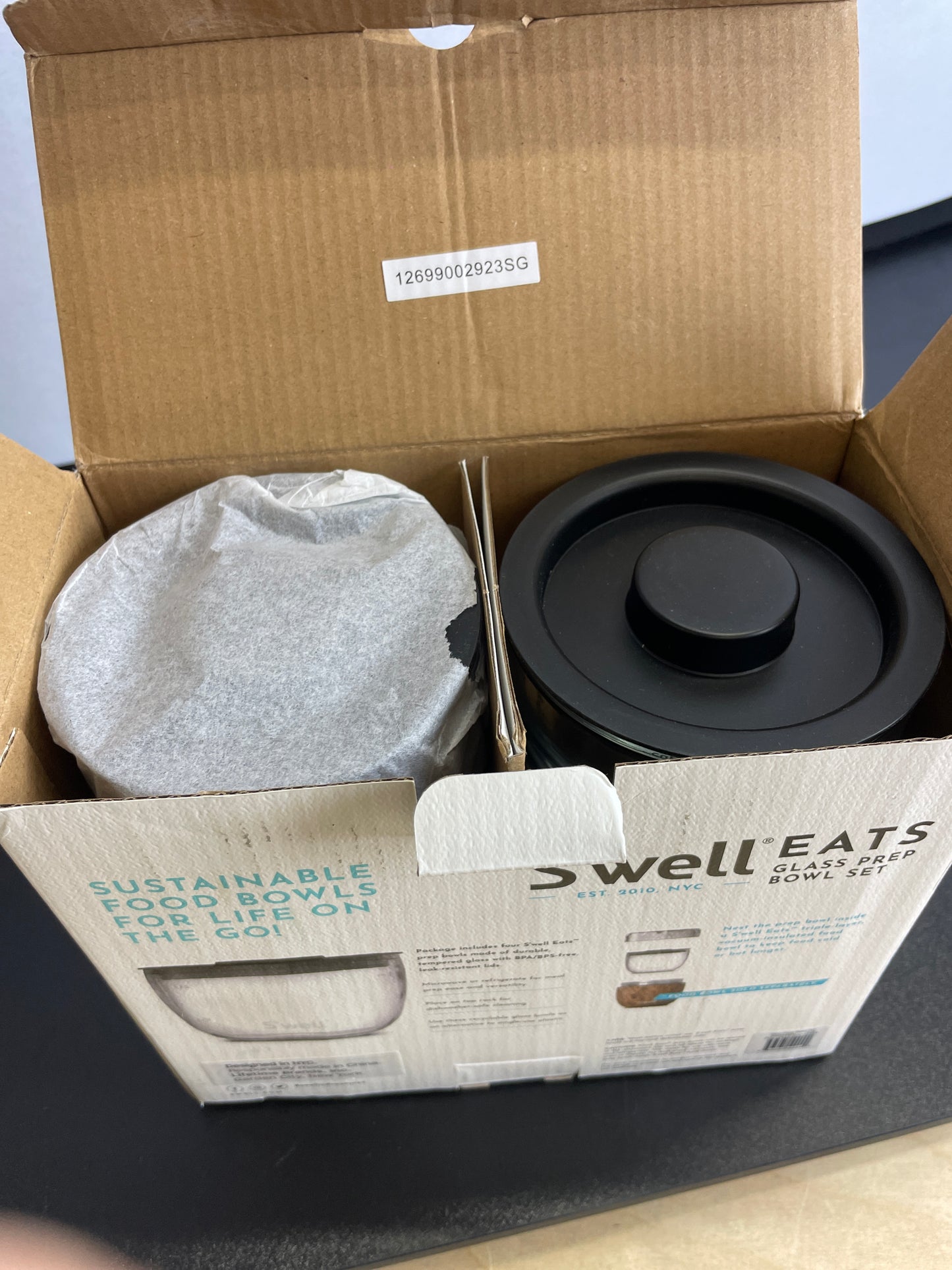 S'well Prep Food Glass Bowls - Set of 4, 12oz - Make Meal Easy and Convenient - Leak-Resistant Pop-Top Lids - Microwavable and Dishwasher-Safe, clear (14212-B20-69900) - Retail $28