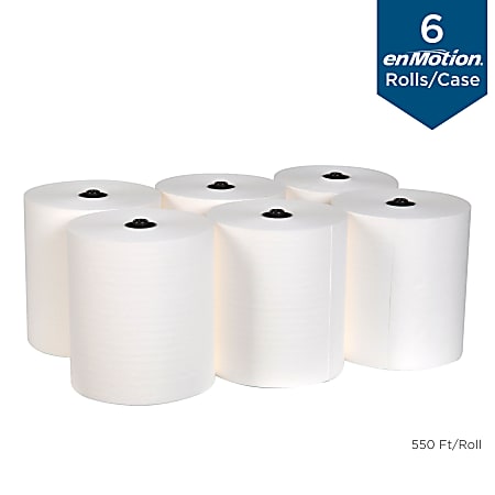 enMotion® Flex by GP PRO, 1-Ply, 8.2" x 550', White, 6 Rolls per Case