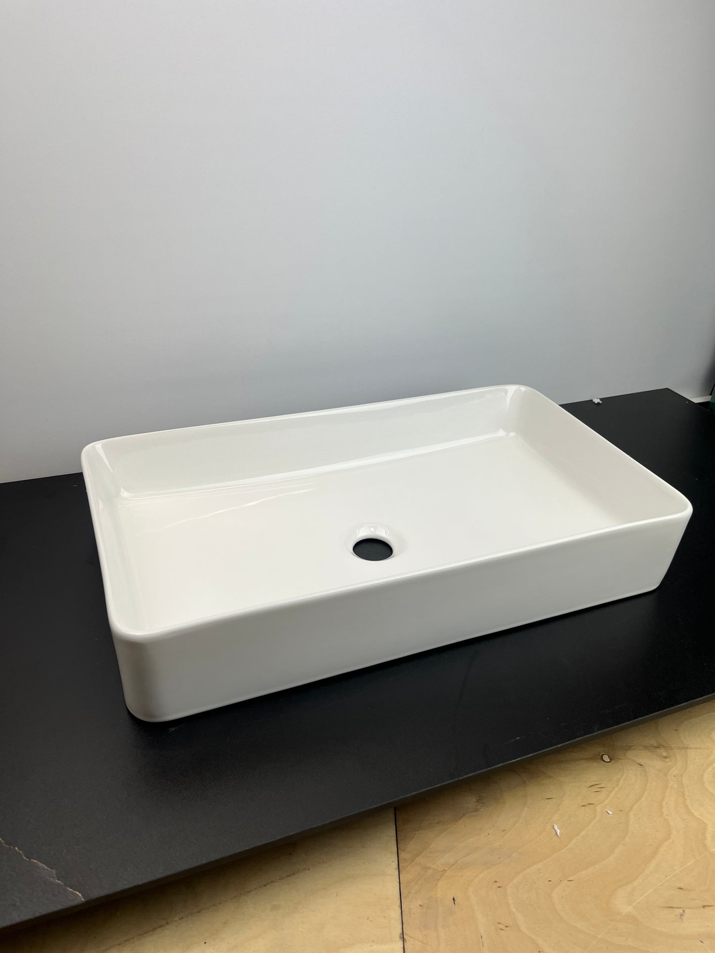 Neaylfe Rectangle Bathroom Vessel Sink, 16"X12" White Bathroom Sink Above Counter, Porcelain Ceramic Lavatory Vanity Sink Art Basin - Retail $99