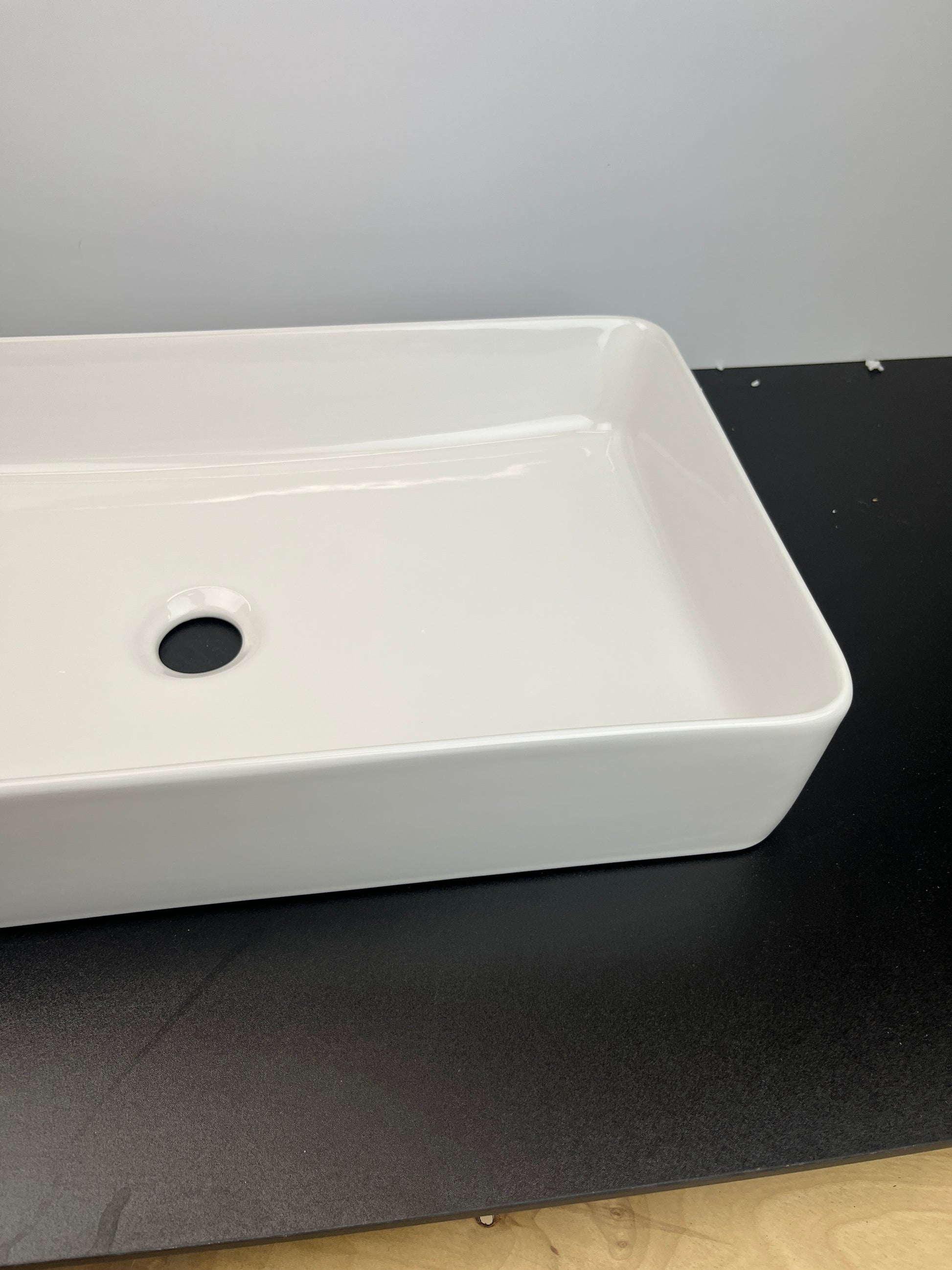 Neaylfe Rectangle Bathroom Vessel Sink, 16"X12" White Bathroom Sink Above Counter, Porcelain Ceramic Lavatory Vanity Sink Art Basin - Retail $99