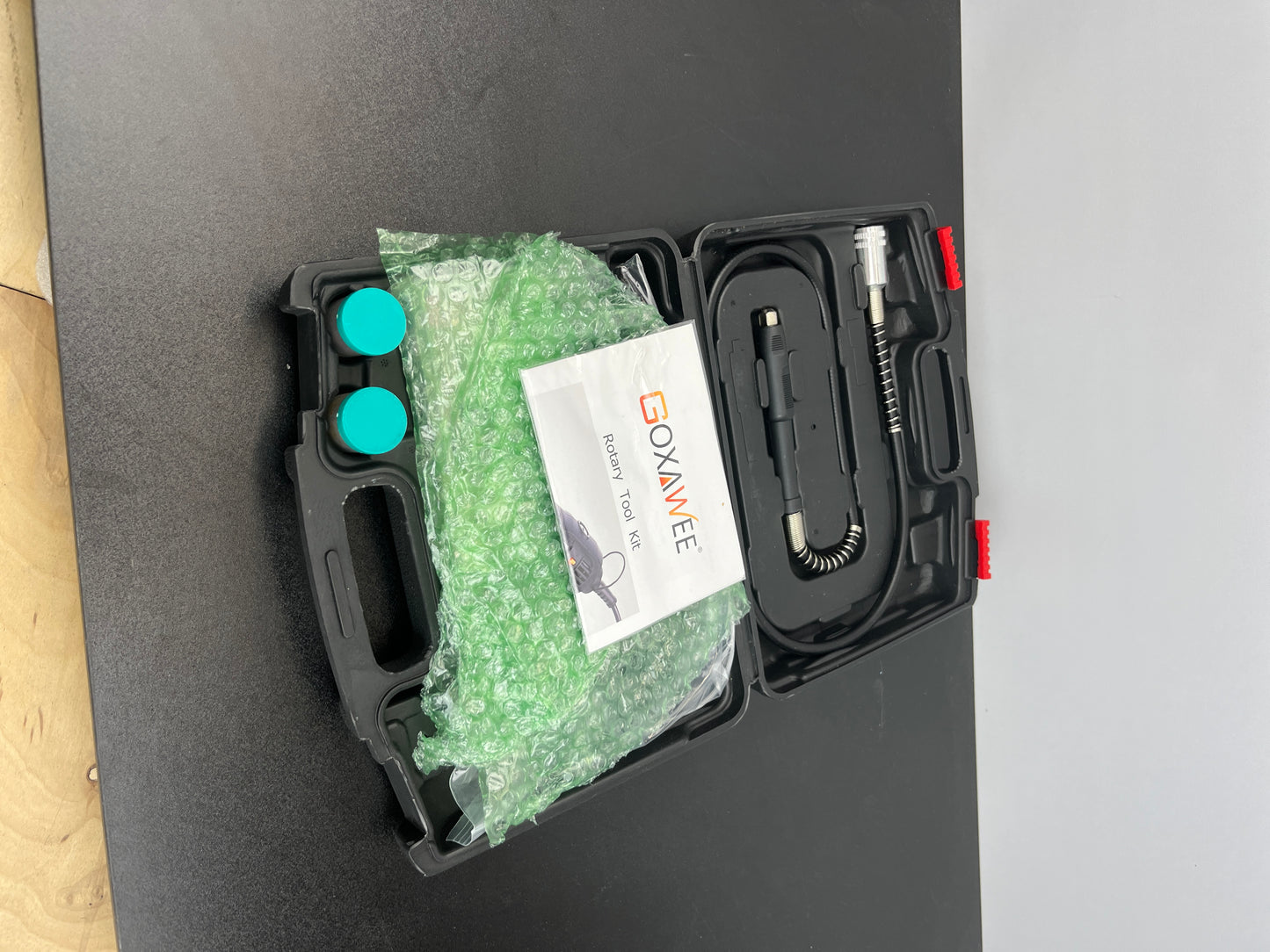 GOXAWEE Rotary Tool Kit with MultiPro Keyless Chuck and Flex Shaft -140pcs Accessories Variable Speed Electric Drill Set for Handmade Crafting Projects and DIY Creations - Retail $59