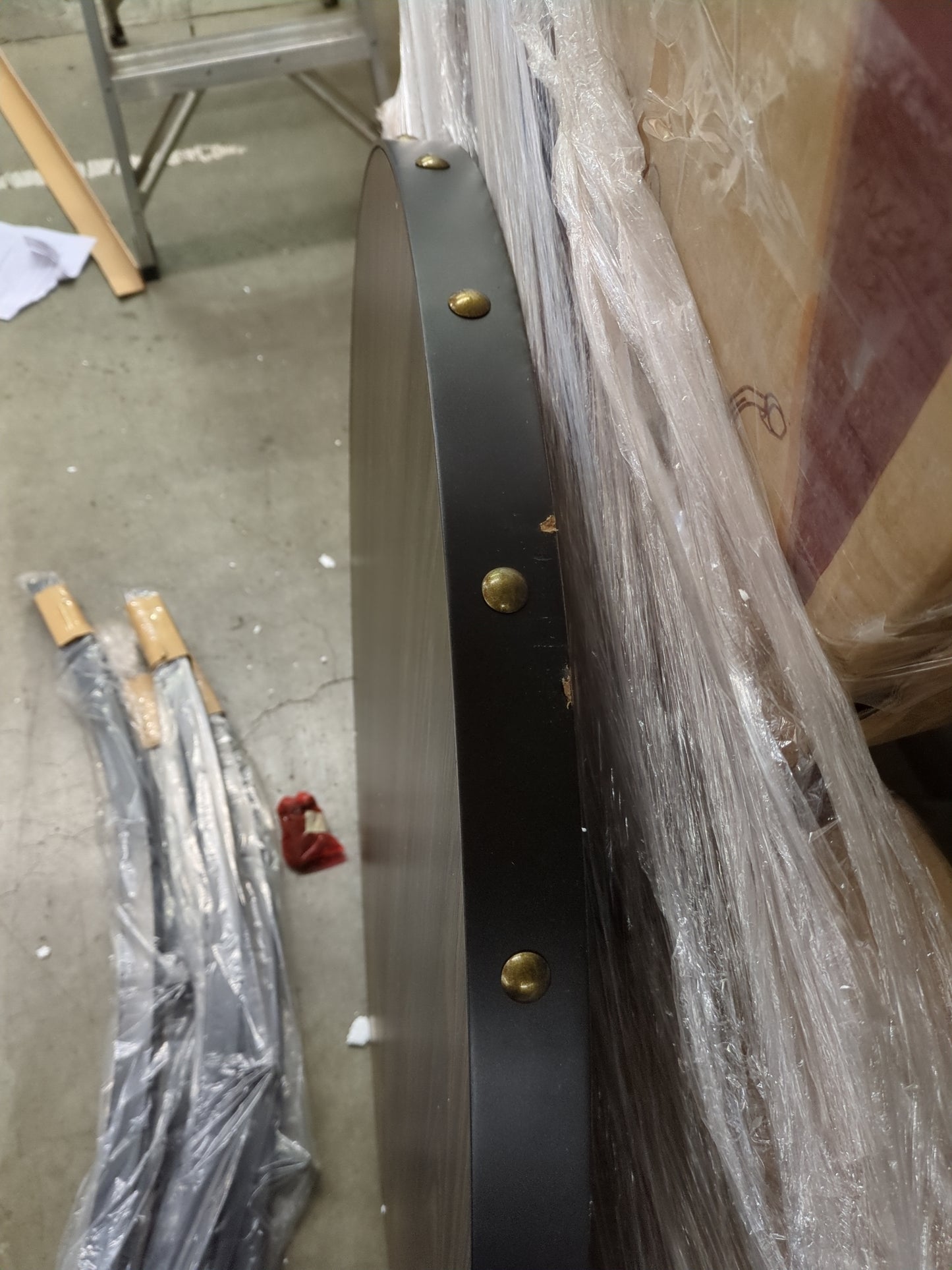 NEW - Roundhill Furniture Biony 3 Piece Set - 36" Round Espresso Bar Table with Nail Head Stools, Tan - Retail $294