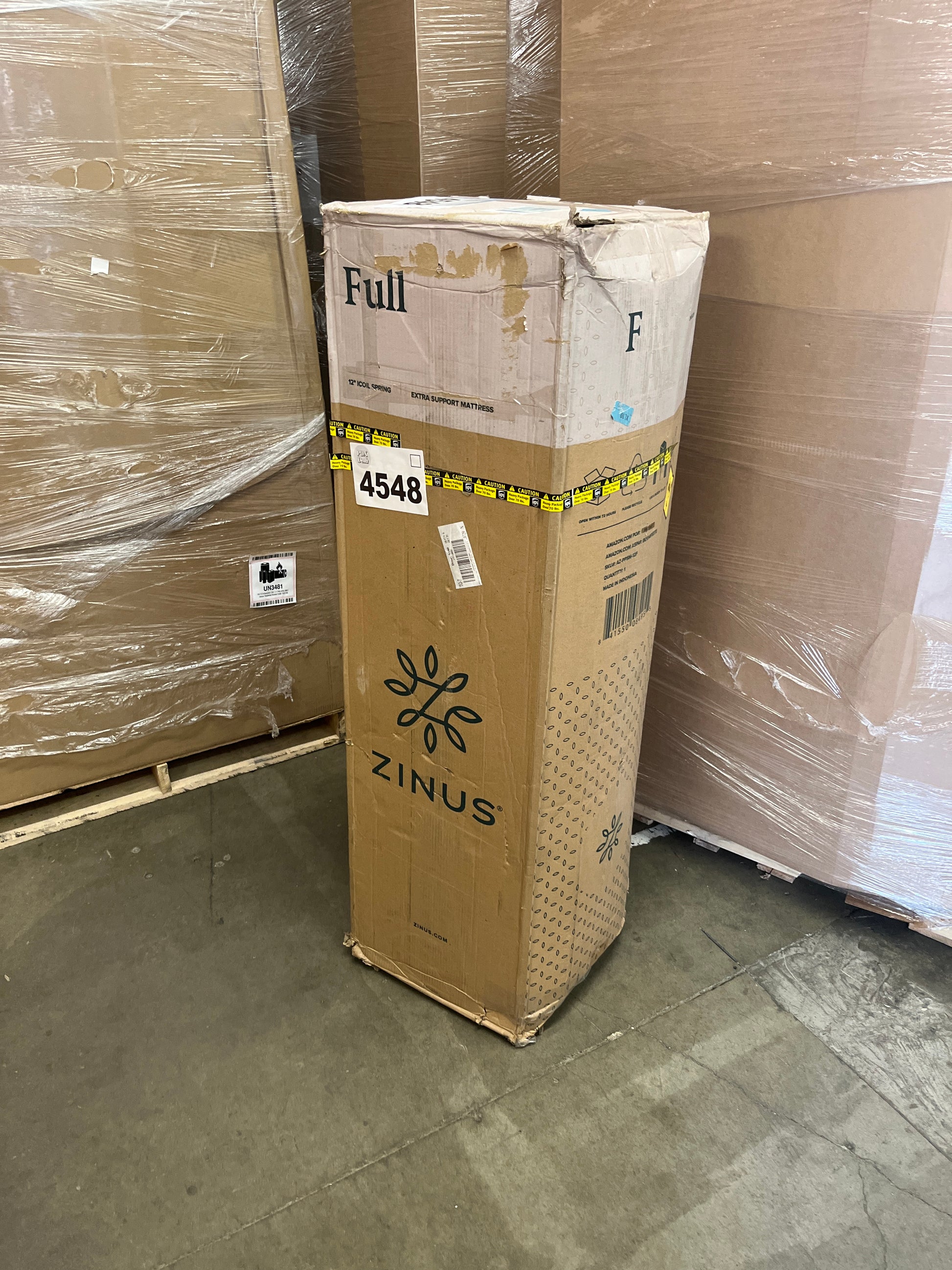 ZINUS 12 Inch Support Plus Pocket Spring Hybrid Mattress, Extra Firm Feel, Heavier Coils for Durable Support, Pocket Innersprings for Motion Isolation, Mattress-in-a-Box, Full White - Retail $248