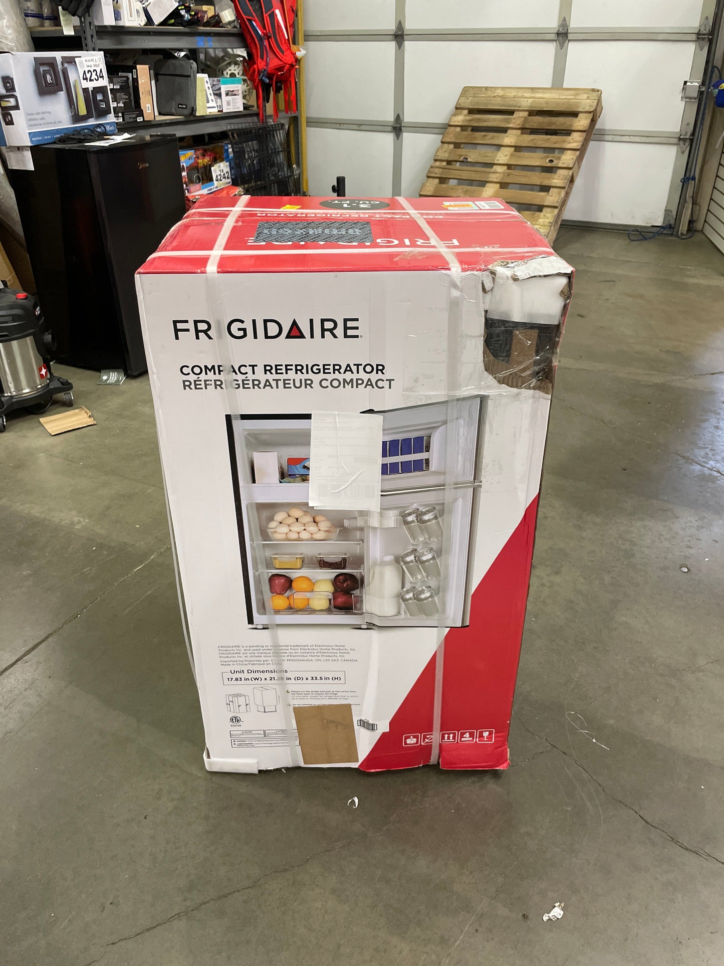 NEW - Frigidaire EFR341, 3.1 cu ft 2 Door Fridge and Freezer, Platinum Series, Stainless Steel, Double - Retail $219
